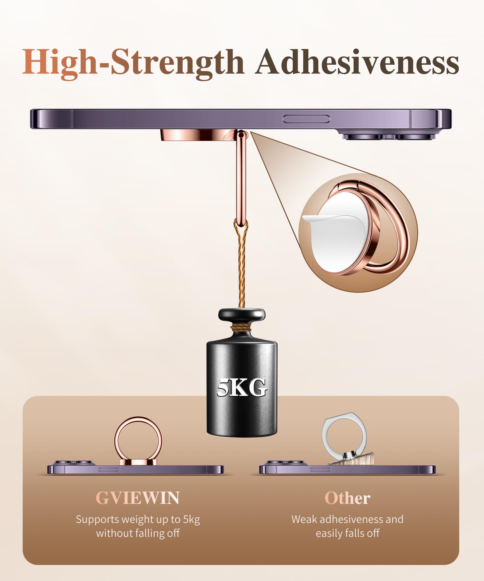 Gviewin Floral Cell Phone Ring Holder, Metal Kickstand Grip For Magnetic Car Mount Compatible With Iphone 16 Pro Max/15 Plus/14/