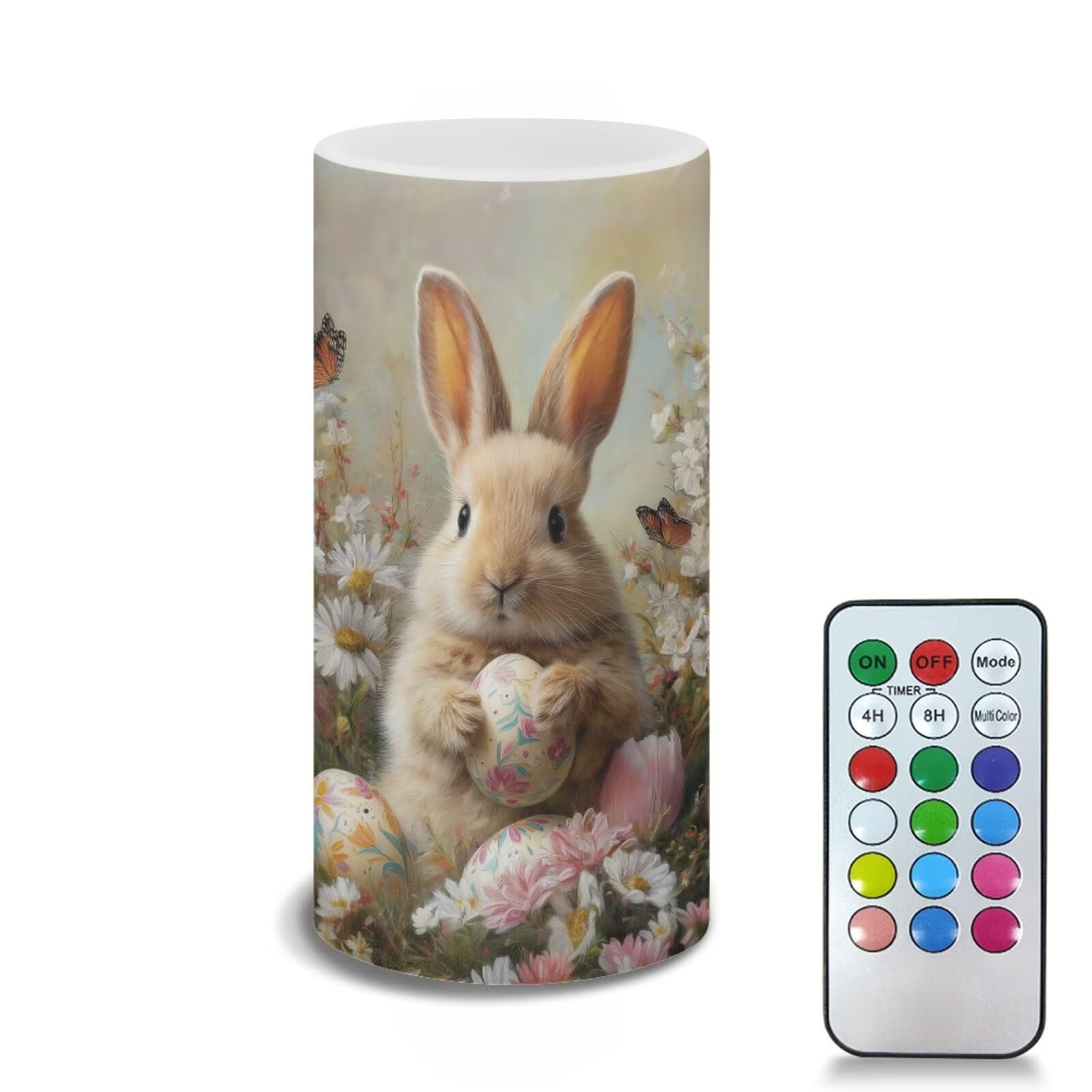 Poceacles Flameless Light Candles Battery Operated Candles with Color Changing Timer Remote Control Tealights for Easter Dinner 