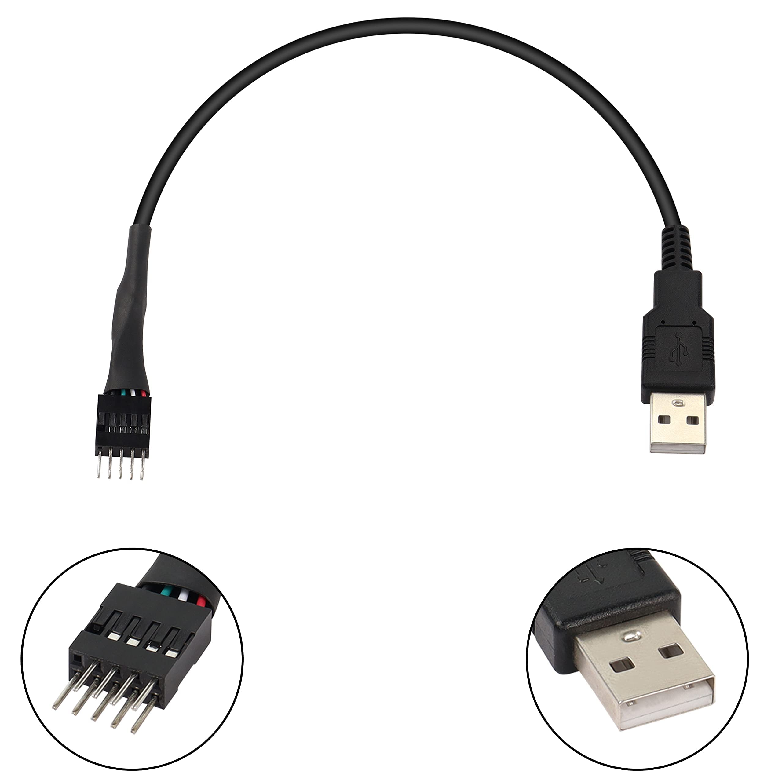Xmsjsiy Usb A To 9 Pin Usb Header, 9 Pin Motherboard Male Idc Dupont To Usb 2.0 Type A Male Cable Cord Extender Adapter Converte