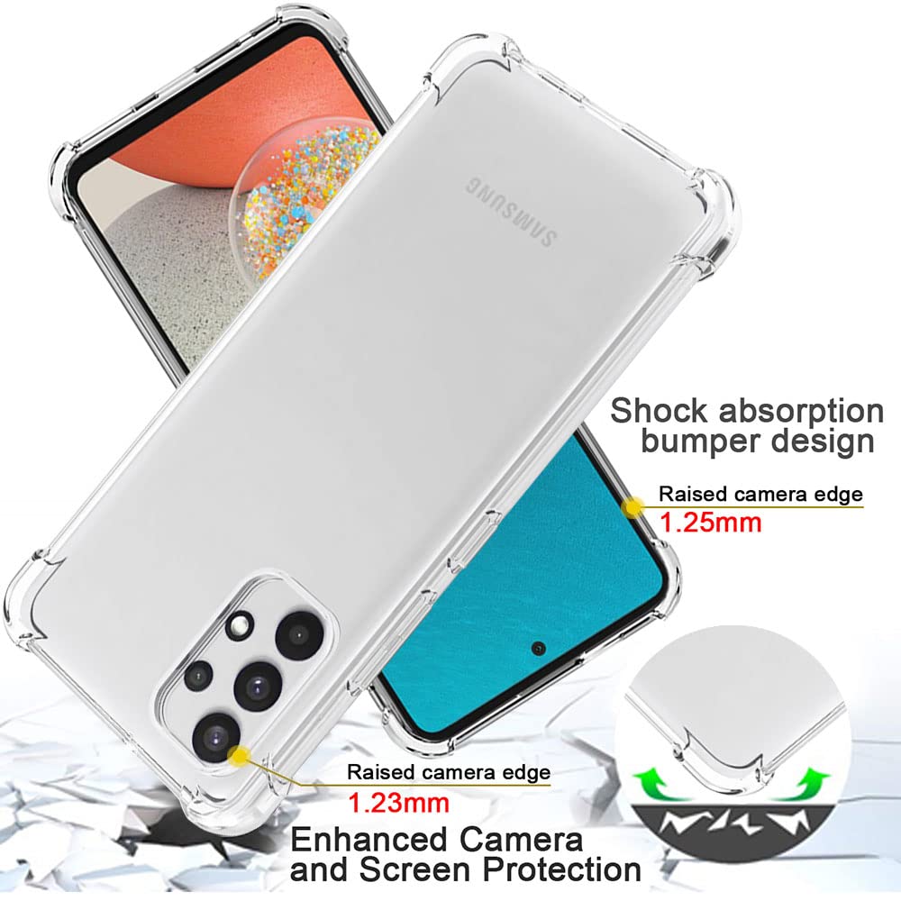 For Samsung A53 5G Case, Galaxy A53 5G Case And Screen Protector, Shockproof Crystal Clear Slim Soft Silicone Tpu Protective Pho