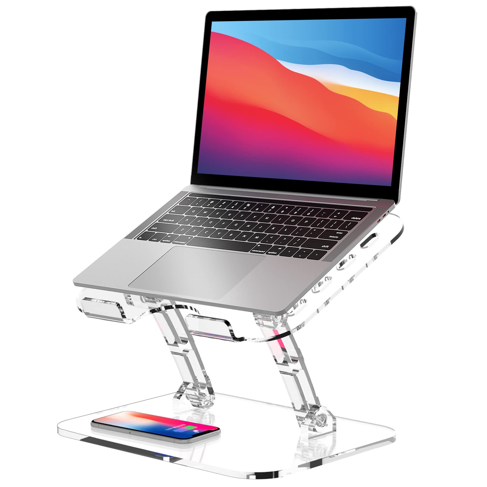 Lpoake Adjustable Foldable Laptop Stand, Portable Ergonomic Computer Stand For Laptop, Compatible With 10 To 15.6 Inches Noteboo