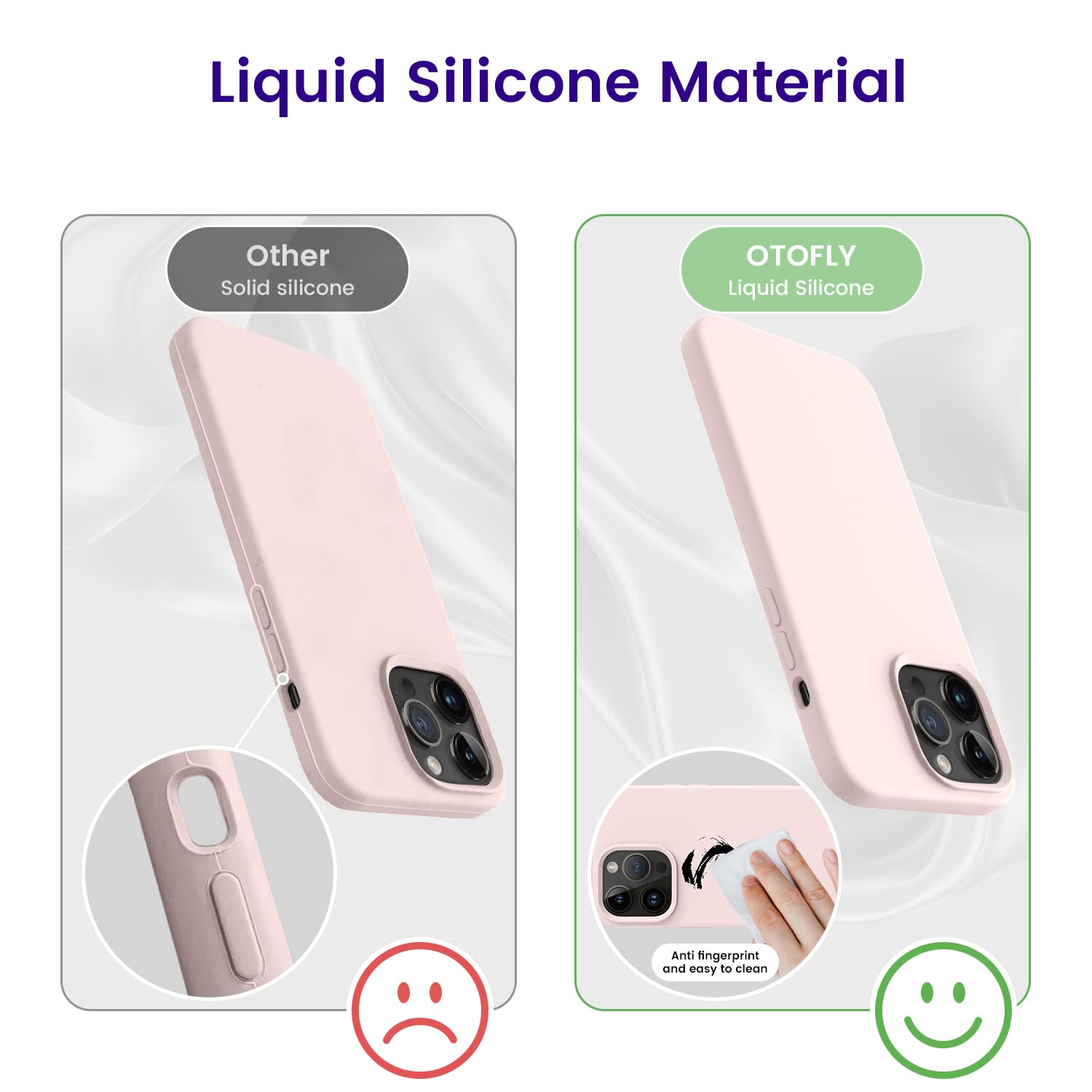 Otofly Designed For Iphone 14 Pro Max Phone Case, Silicone Shockproof Slim Thin Phone Case For Iphone 14 Pro Max 6.7 Inch (Chalk