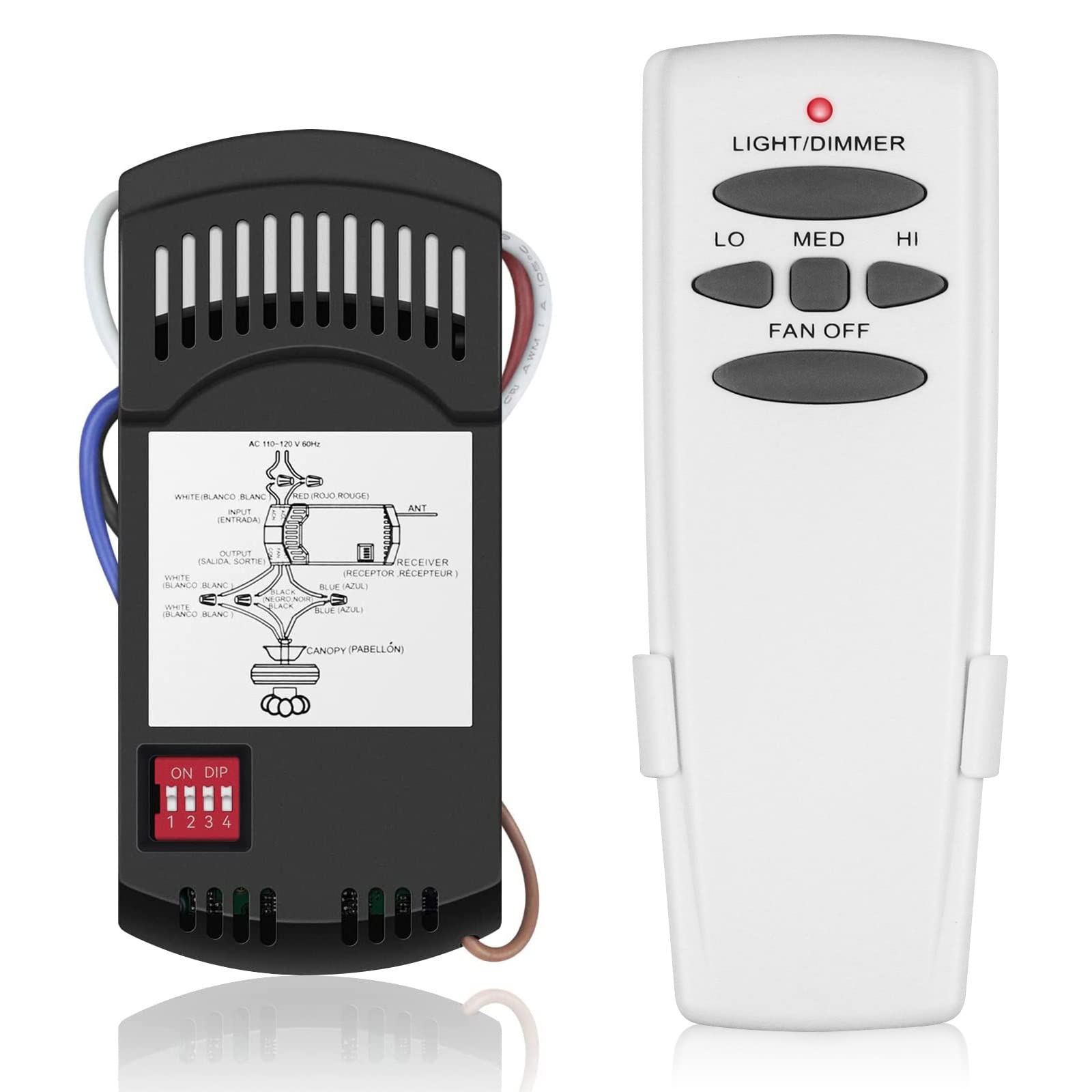 Corebay Universal Ceiling Fan Remote Control Kit, Replacement For Hampton Bay, Hunter, Harbor Breeze, Fan Hd5 L3H2010Fanhd Rr707