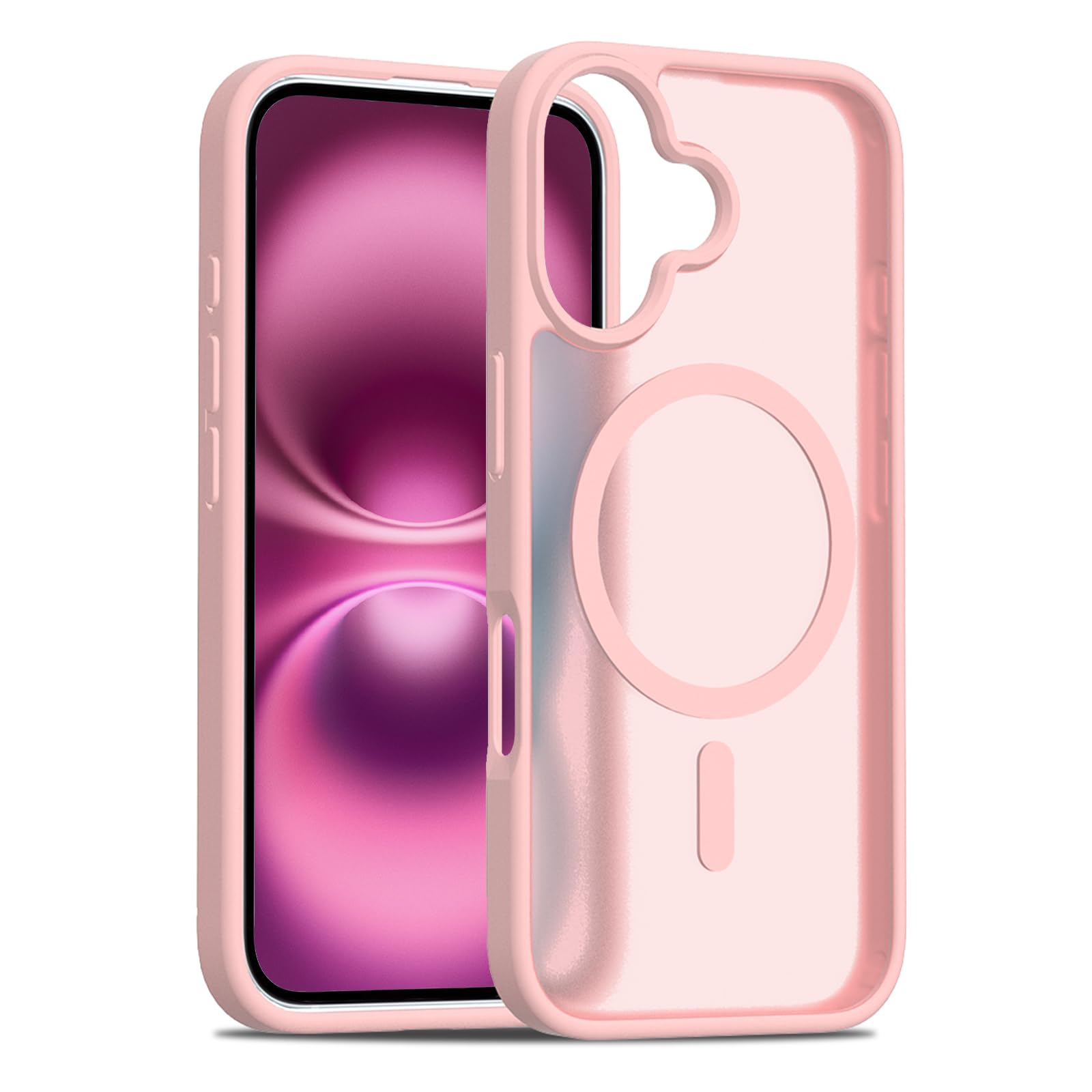 Pinlisheng Magnetic For Iphone Case,Compatible With Magsafe,Military Grade Drop Tested, Shockproof Matte Translucent Hard Back S