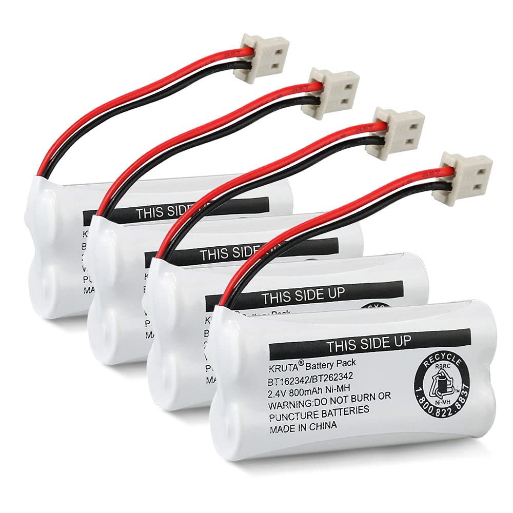 Kruta Bt183342/Bt283342 Bt162342/Bt262342 Cordless Phone Battery, Compatible With At&T Vtech Cordless Phone Batteries Bt183342/B