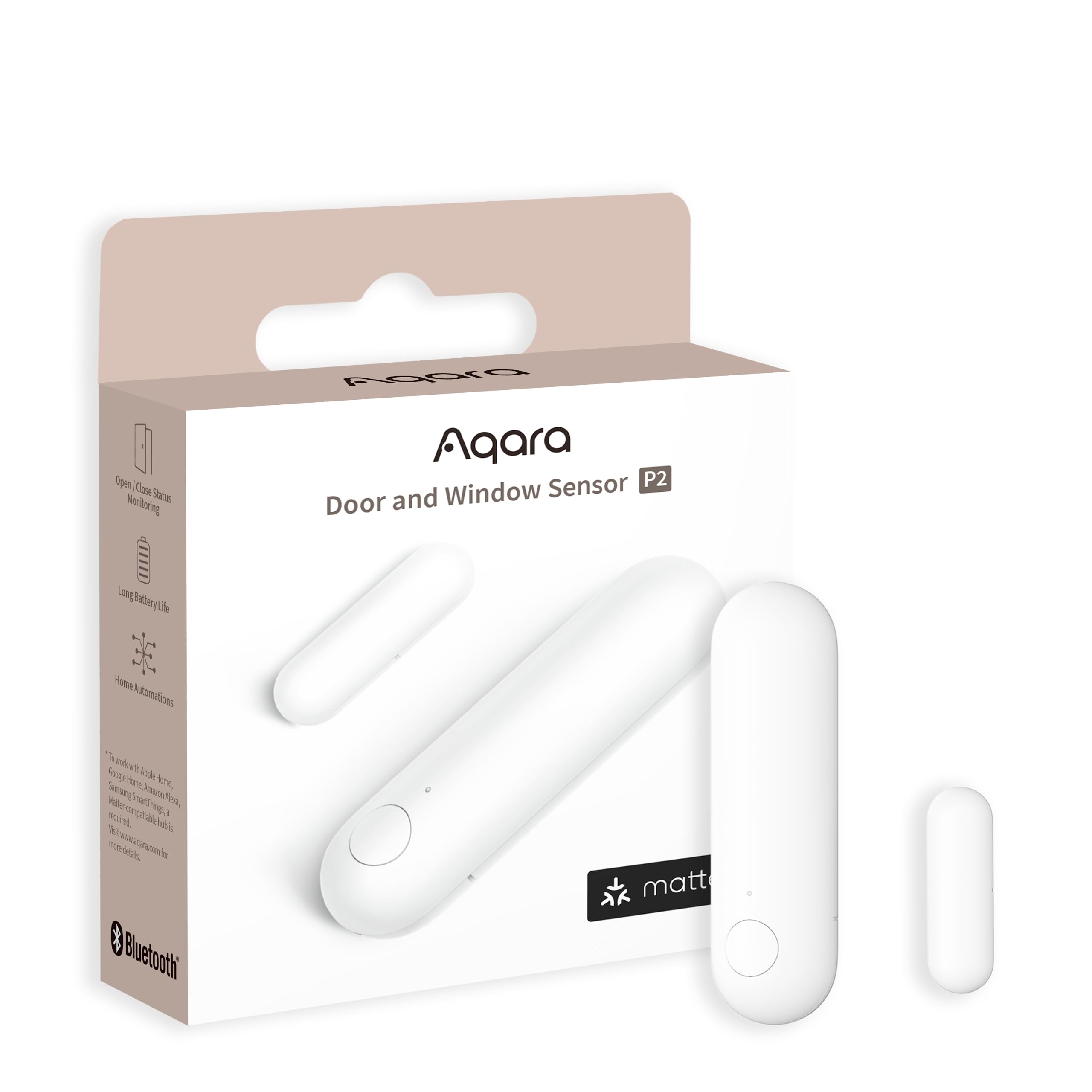 Aqara Door And Window Sensor P2, Matter Over Thread, Requires Thread Border Router, Contact Sensor With Remote Alarm And Local A
