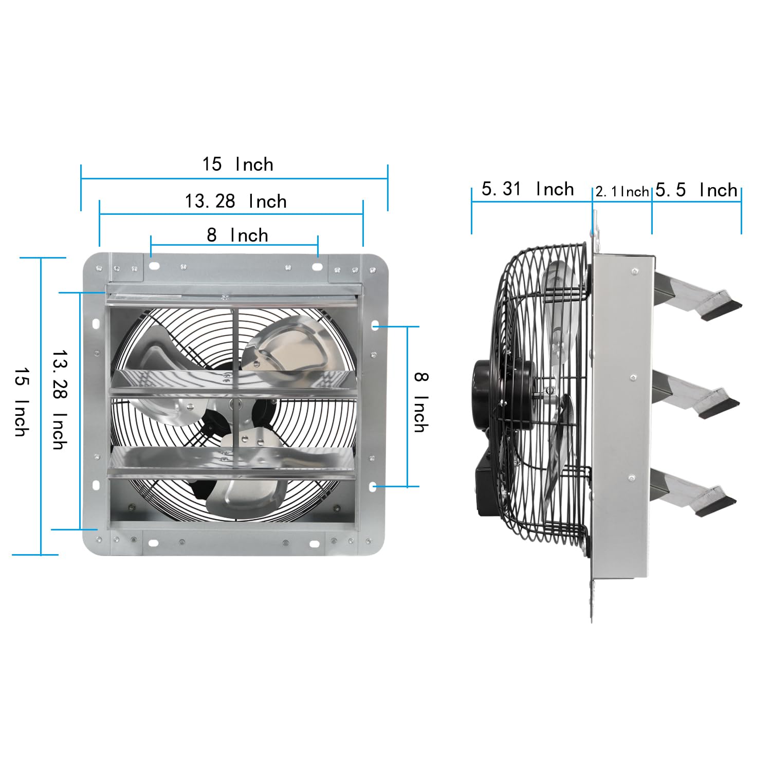 Ken Brown 20 Inch Shutter Exhaust Fan With 1.65 Meters Power Cord Wall Mounted, High Speed 3500Cfm, Vent Fan For Garages And Sho