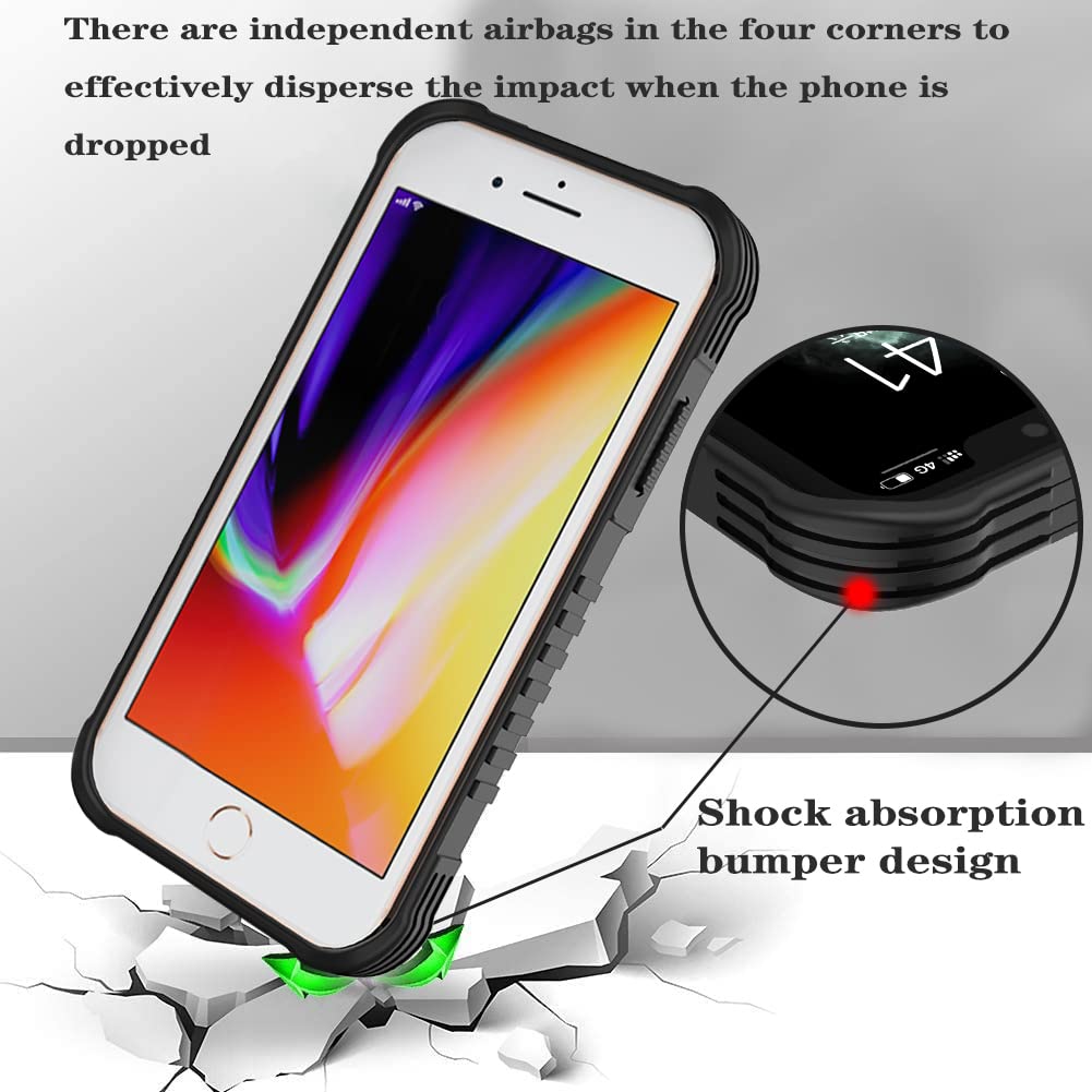 FJyuanqi iPhone SE 2022/2020/7/8/6/6s Case Heavy Duty Shockproof Cool Blue Dragon Hard Plastic TPU