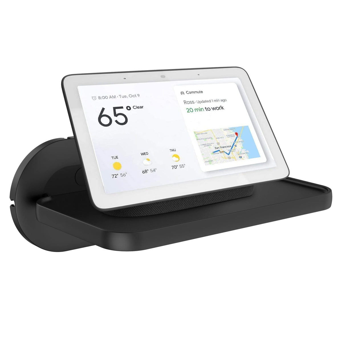 Homemount Mount For Google Nest Hub Max   Wall Mount Holder Shelf Compaitble With Nest Hub Max (Black)