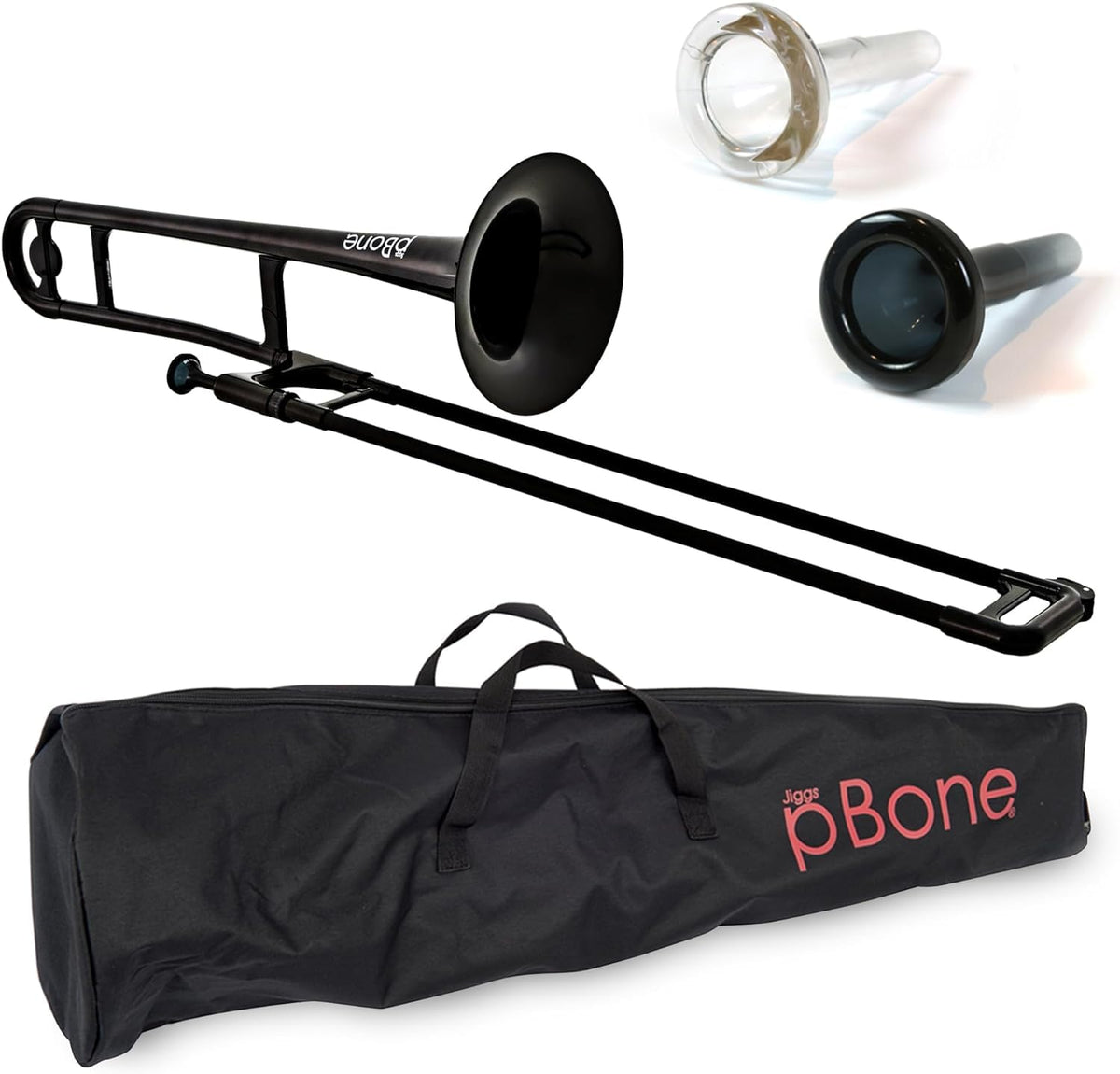 pInstrument Plastic pBone Trombone - Mouthpieces and Carrying Bag - Bb Authentic Sound for Student & Beginner - Durable ABS Cons