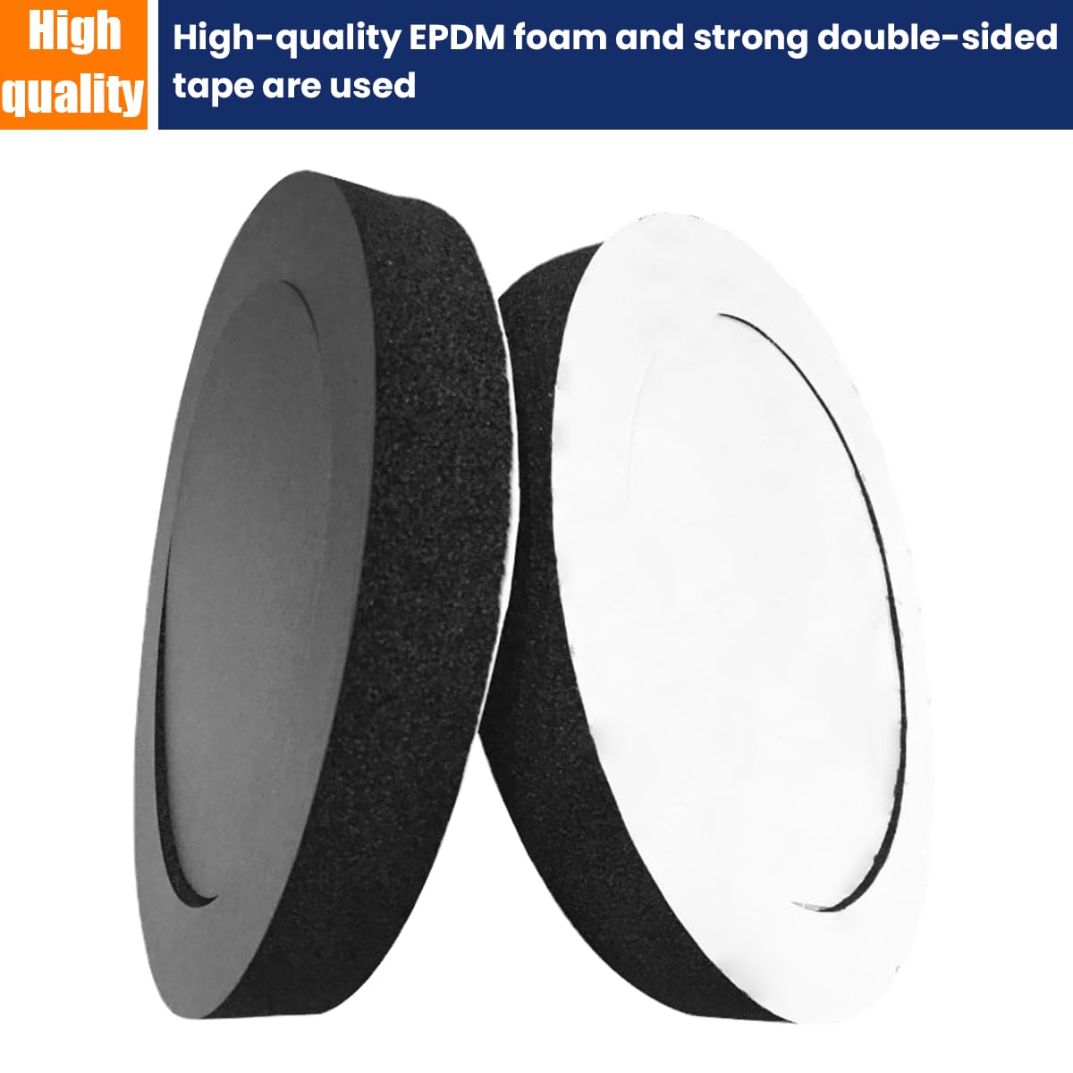 Osilly 4 Pcs 6.5'' Foam Speaker Enhancer, Car Door Foam Speaker Rings Blocker, Self Adhesive Soundproof Sponge Kit, Bass Blocker