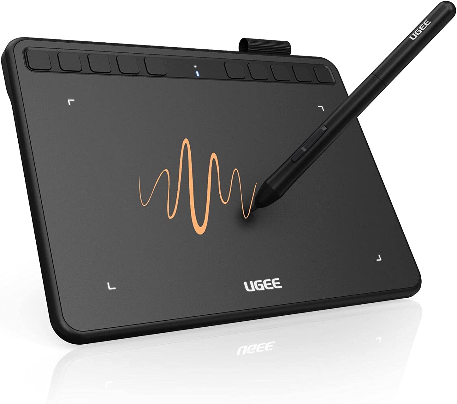 Ugee S640 Graphics Drawing Tablet, Digital Draw Art Pad With Pen Battery Free Stylus Tilt Function 8192 Levels Pressure Sensitiv
