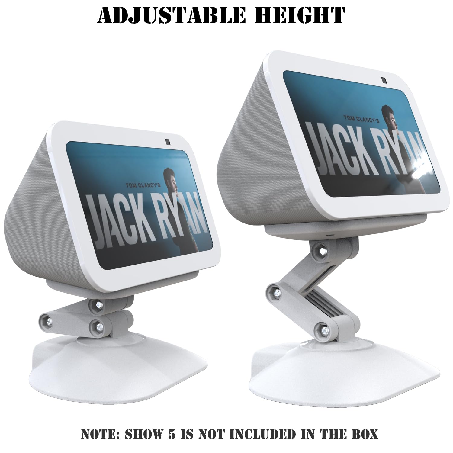 Mohosoko Stand For Echo Show 5 (3Rd Gen), Adjustable Height Smart Speaker Stand Table Mount Bracket, Tilt And 280 Degree Swivel
