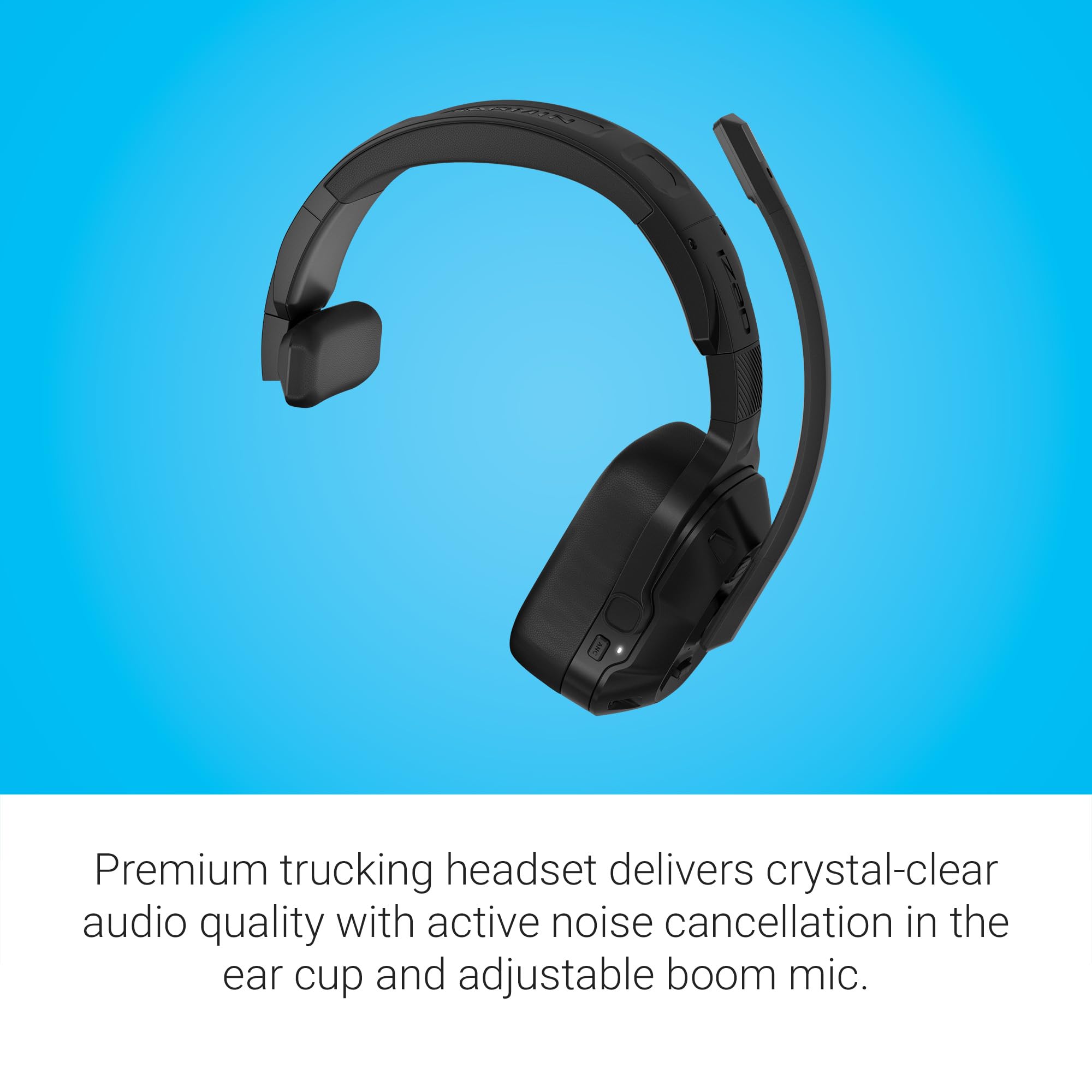 Garmin Dezl Headset 110, Premium Trucking Headset, Active Noise Cancellation, Long Battery Life, 60 Hours Of Talk Time, Built-In