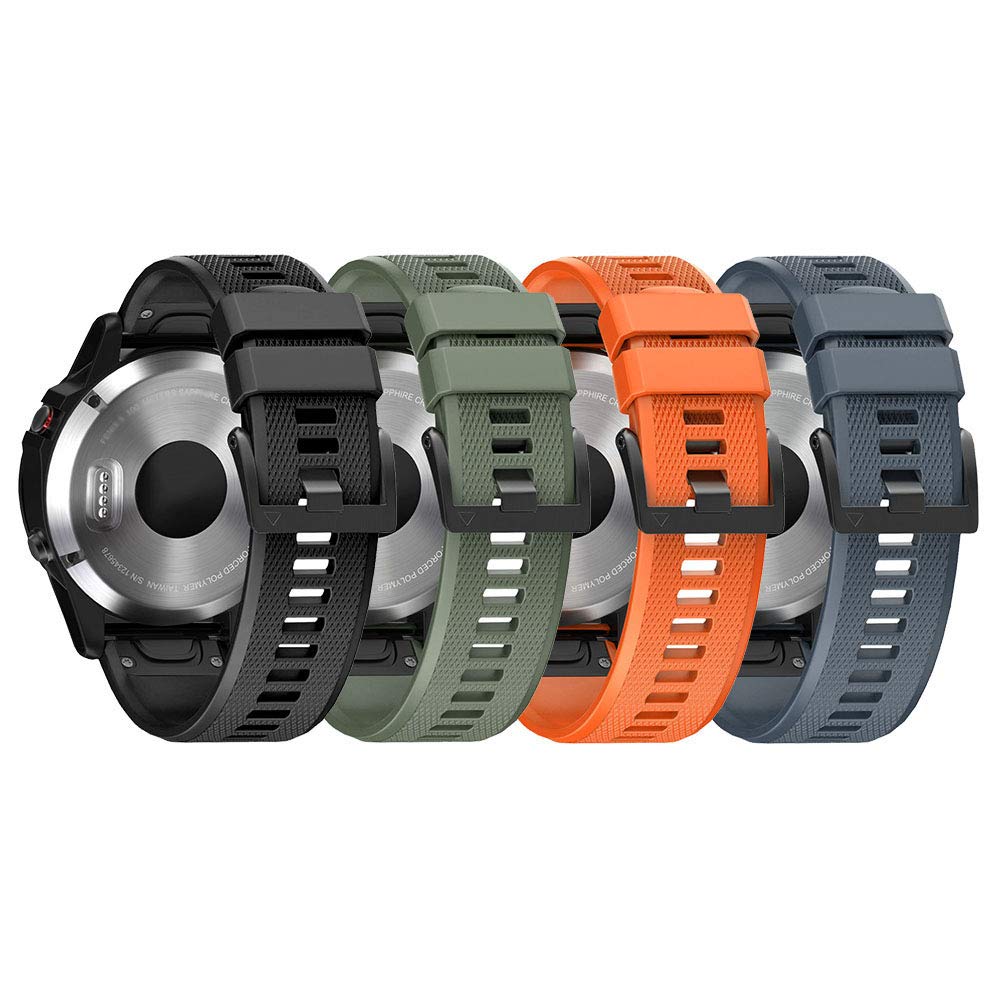 Ancool Fenix 5 Watch Band/Fenix 6 Pro Watch Band/Fenix 7 Watch Band 22Mm Silicone Watch Band For Fenix 6/Fenix 7 Pro/Fenix 5 Plu