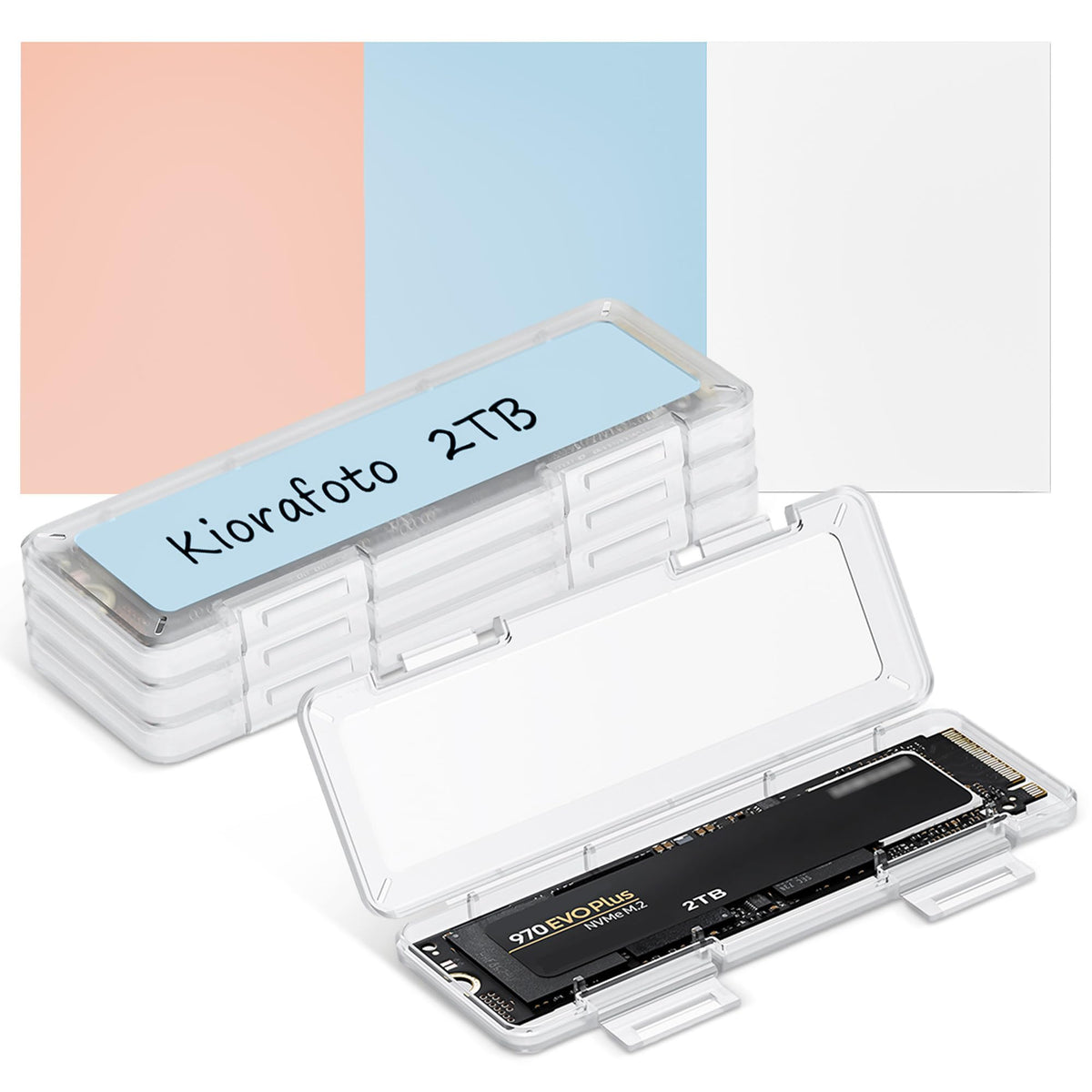4 Pack Clear Plastic M.2 2280 2260 2242 2230 Ssd Case, Portable M.2 Nvme Ssd Case Protective Box M.2 2280 Holder Storage With La