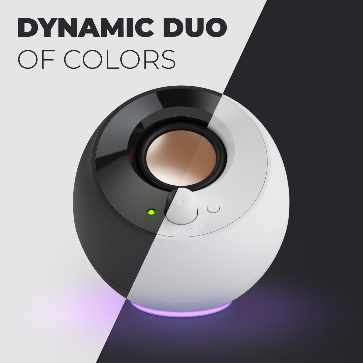 Creative Pebble Se Minimalist 2.0 Usb-C Powered Pc Speakers With Rgb Lighting, 3.5 Mm Aux-In, Up To 4.4W Rms Power For Computers