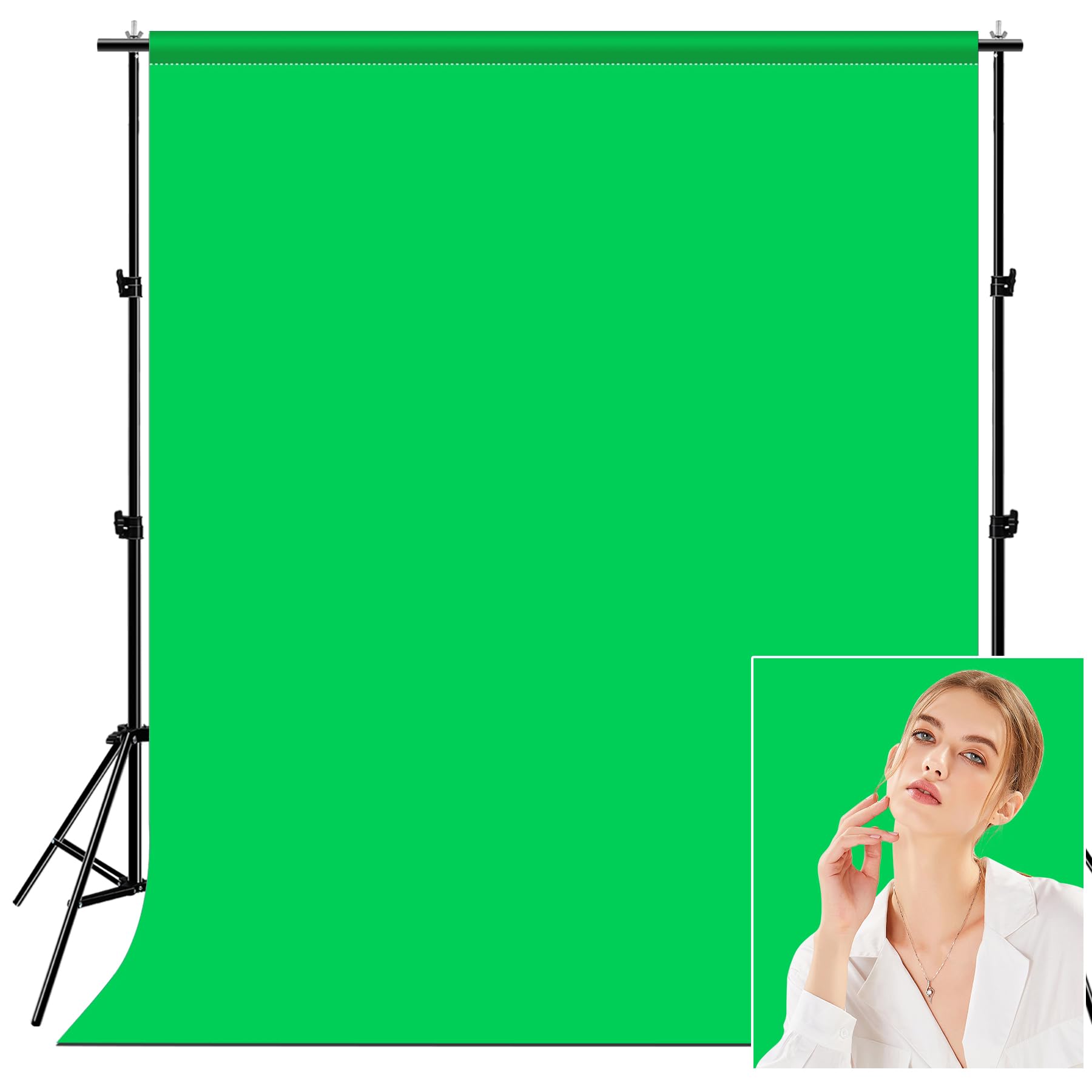 Puluz 6.6X6.6Ft Green Backdrop Portrait Background For Photography Studio Children And Headshots Background For Photography Vide
