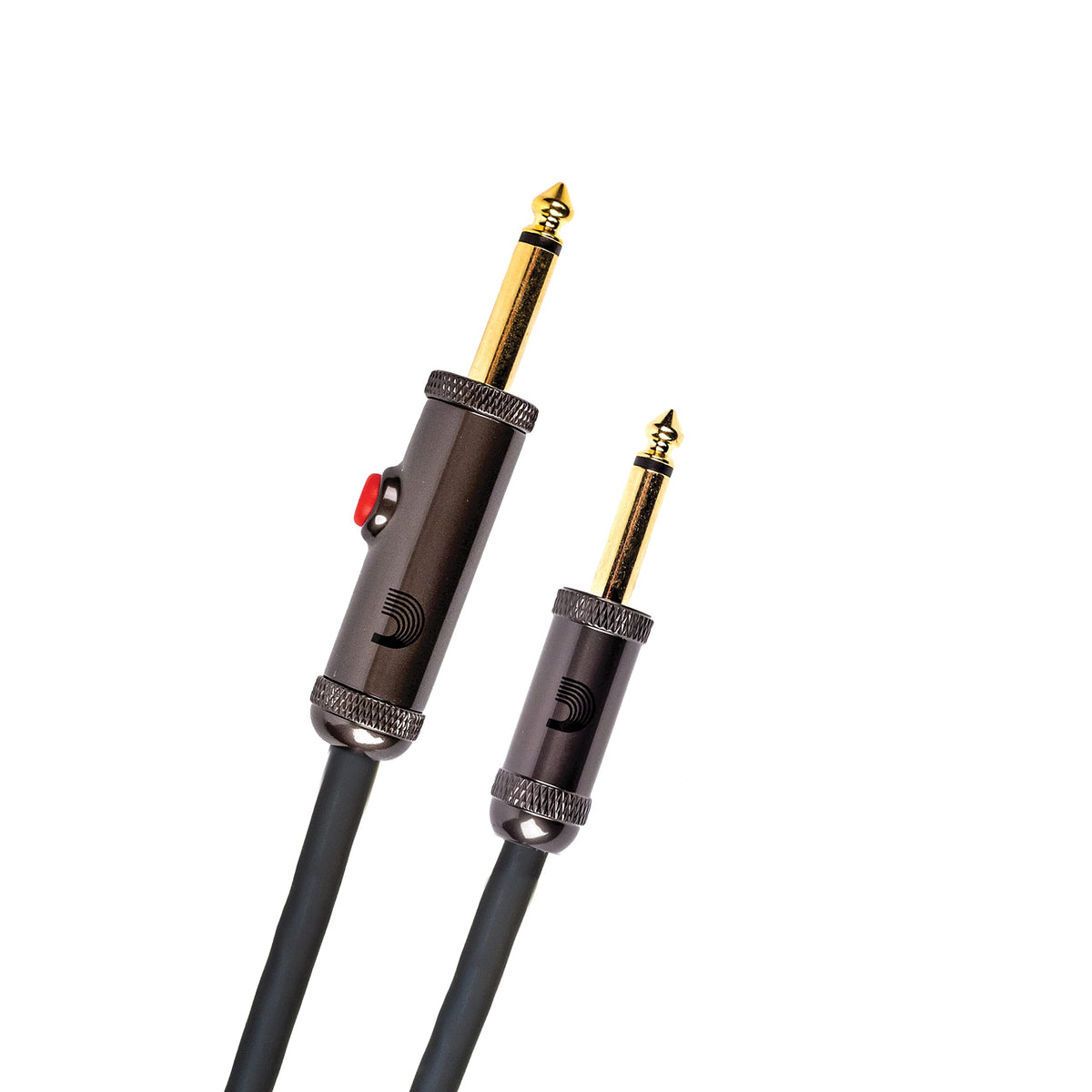 D'Addario Accessories 20' Circuit Breaker Instrument Cable With Latching Cut Off Switch, Straight Plug
