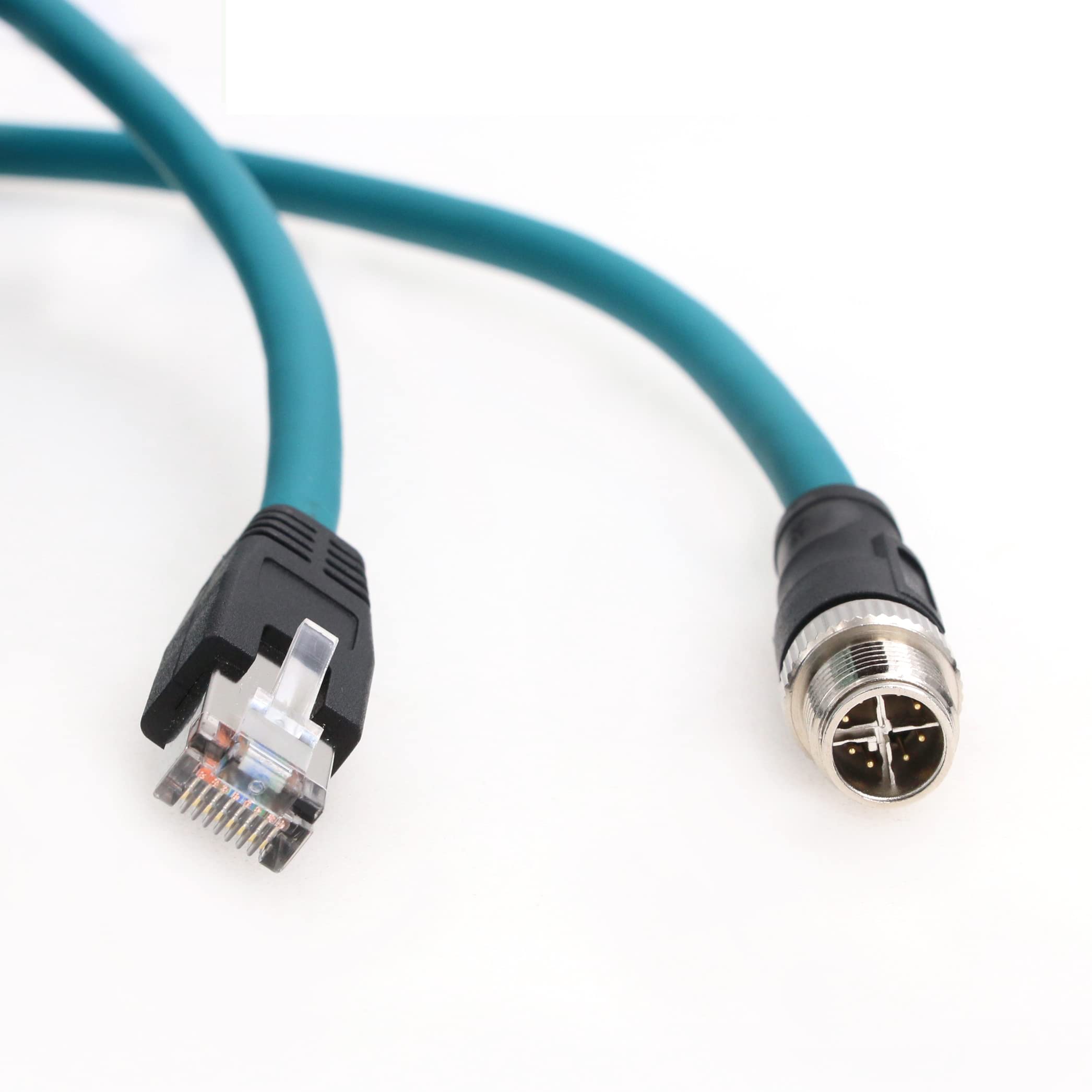 Eonvic Cognex Industrial Camera Ethernet M12 X Type 8 Pin Male To Rj45 Cat 7E High Flex Cable (1M, Blue)