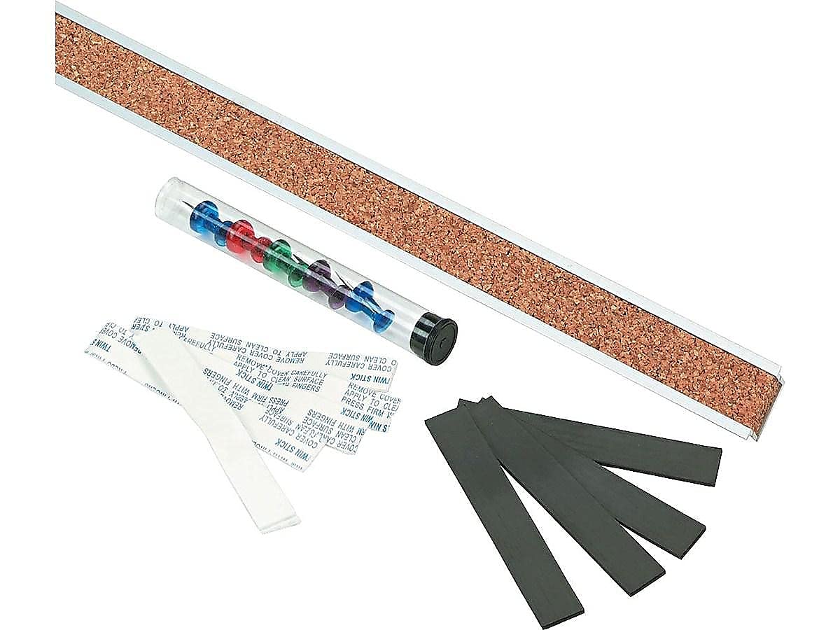 Quartet 2006 Bulletin Bar, Self Healing Cork, 48 Inch L, Aluminum Frame