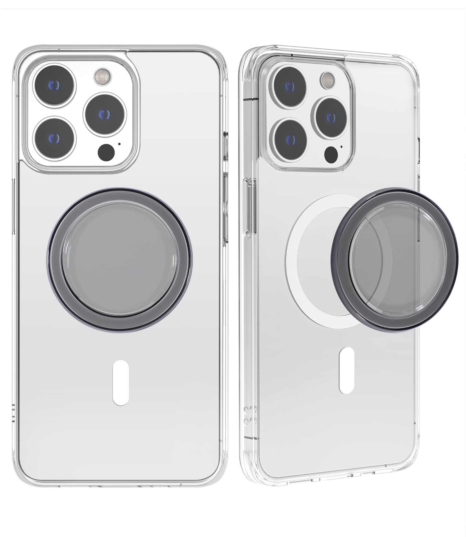 Metisinno Magnetic Base Compatible With Popsocket Phone Grips And Iphone Magsafe Cases, Black Translucent