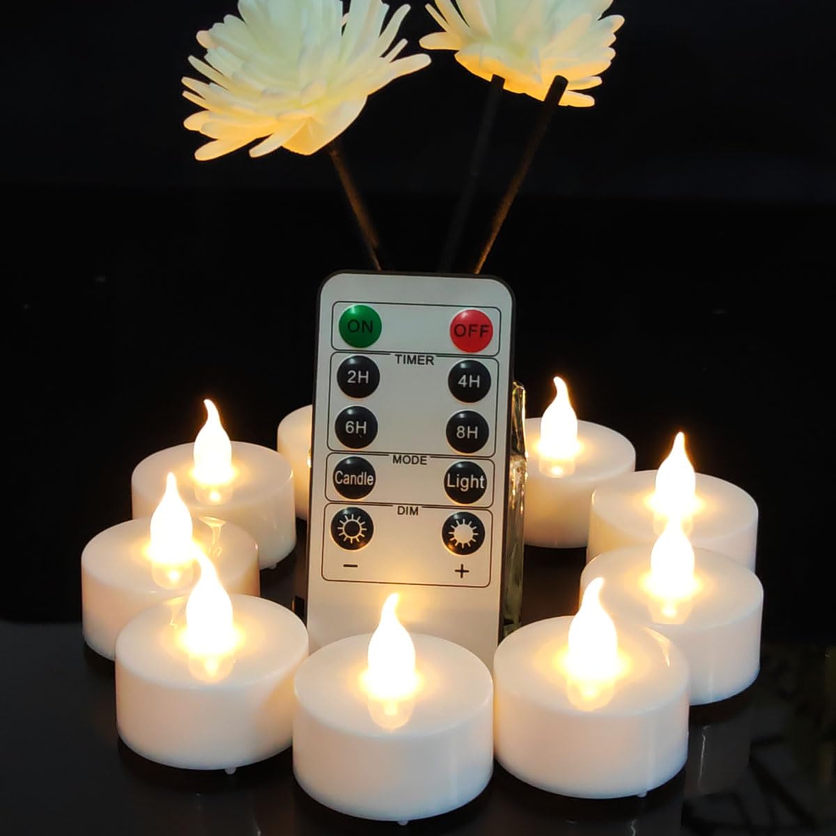 Remote Flameless Led Tea Light Candles With Timer,Realistic Flickering Tealight Candles With Remote,Safe Decorative Lighting For
