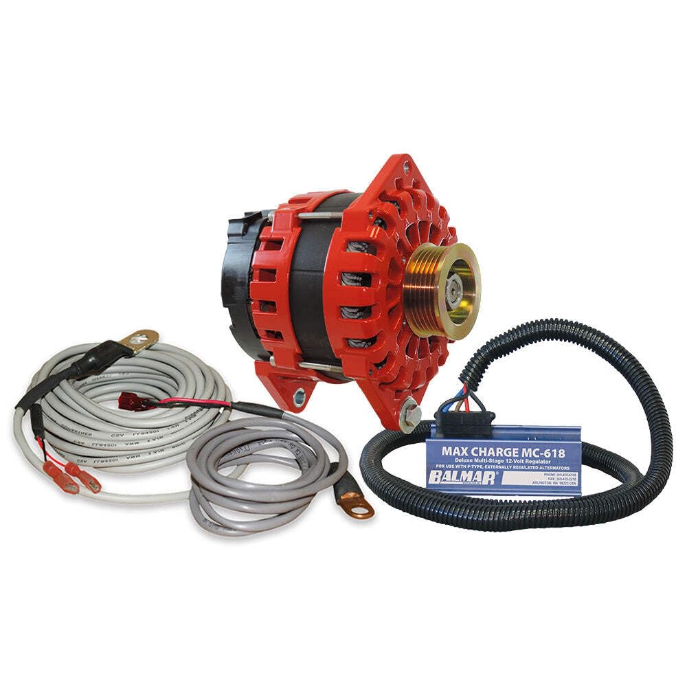 Balmar Alternator 250 Amp Kit 12V 3.15'' Dual Foot Saddle K6 Pulley Regulator &Amp; Temp Sensor,WBAUVB0BWDLCMJJ