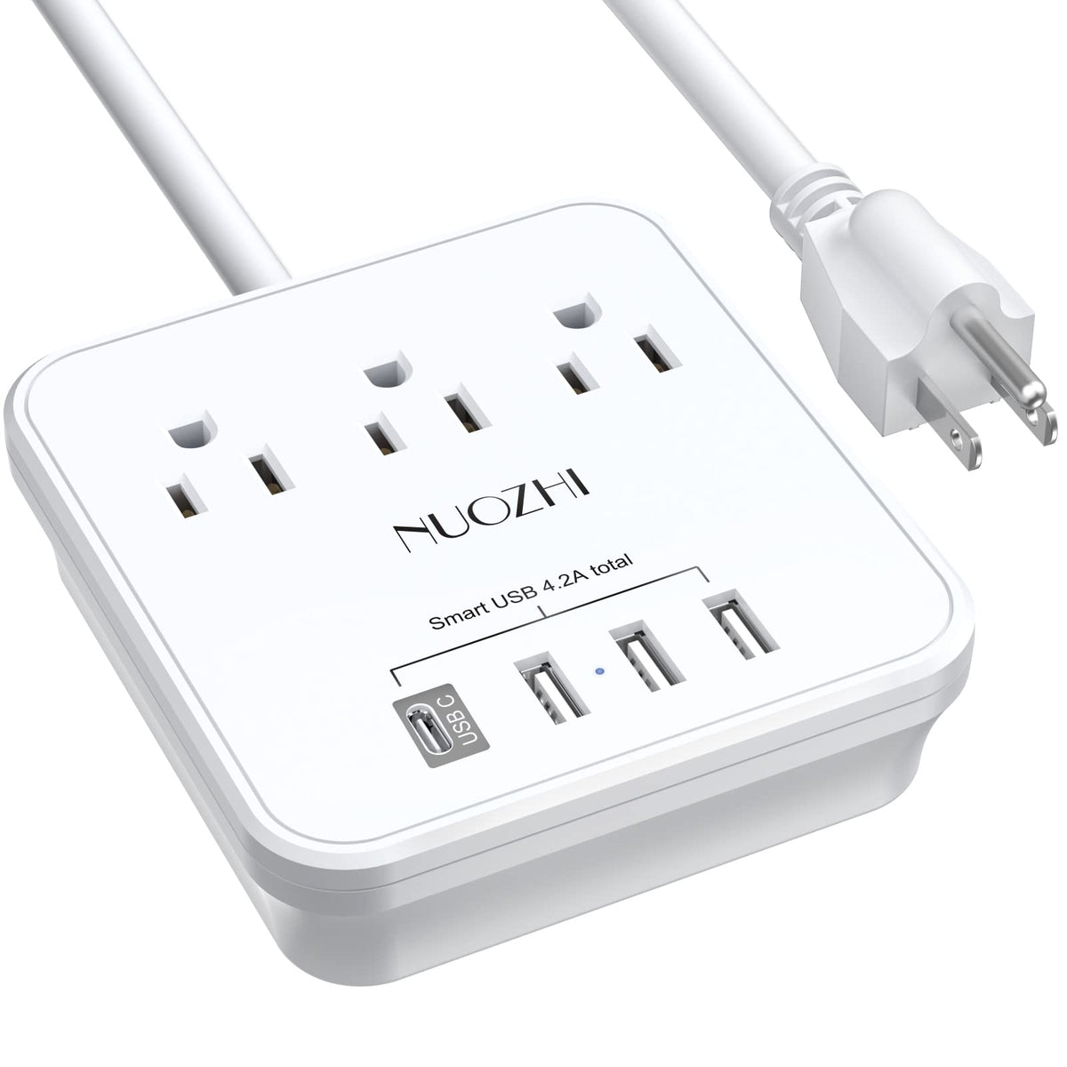 Cruise Essentials,6 Ft Power Strip With 3 Outlets And 4 Usb Ports(1 Usb C), Non Surge Protector For Cruise Ship, Travel, Home Of