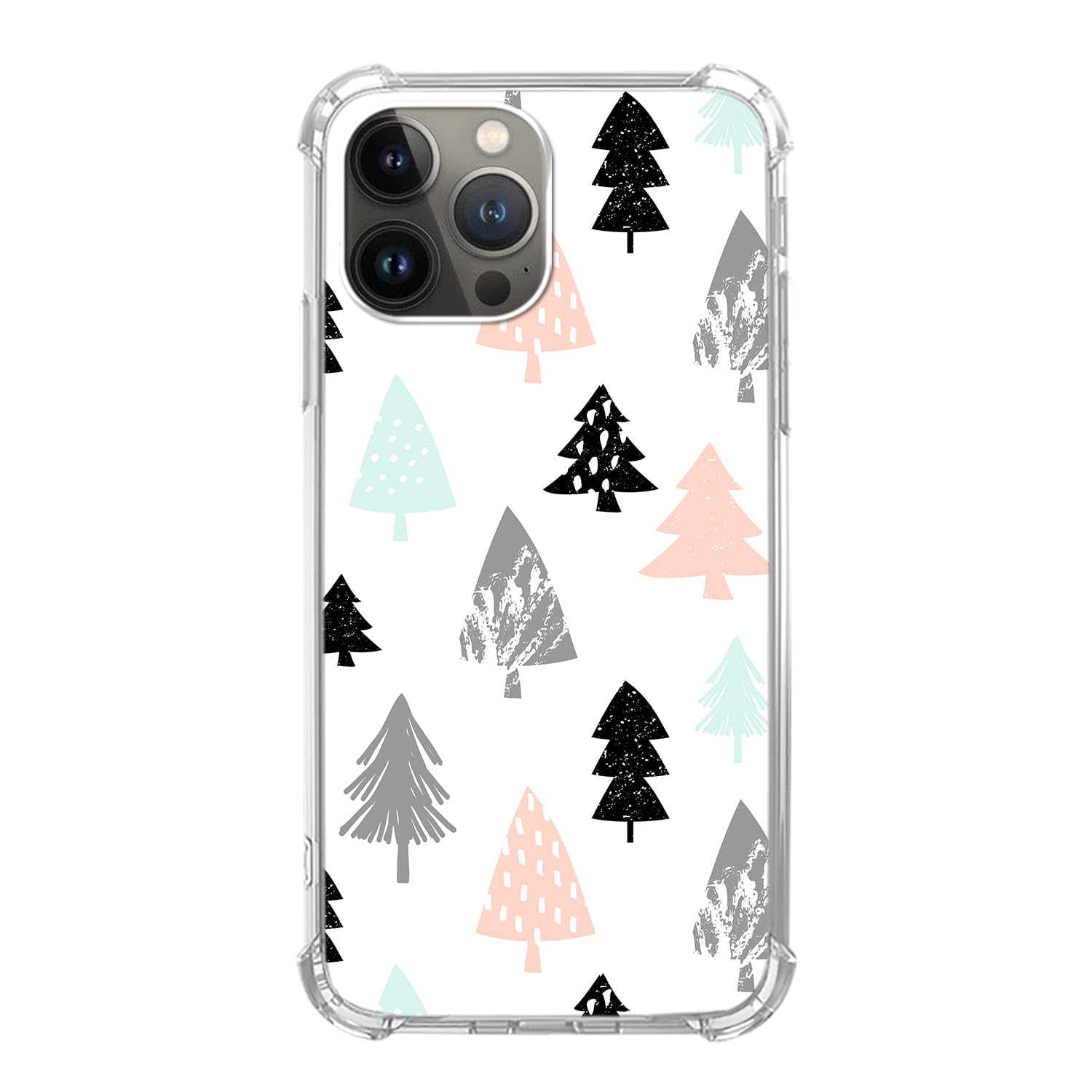SVNICFYA Holidays Christmas Trees Phone Case for iPhone 14 Pro, Cute Winter Christmas Trees Cover for Teens Women Men, Soft TPU 