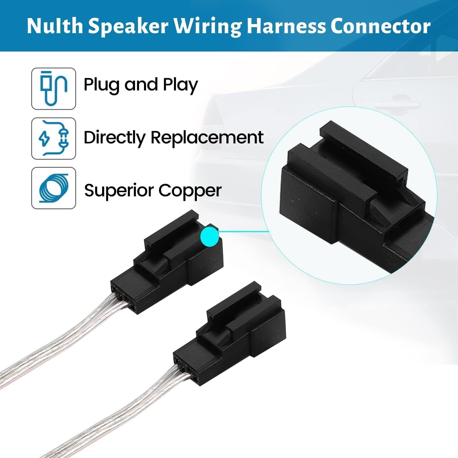 Nuith Car Speaker Wiring Harness Connector Adapter Replacement For Chrysler/Dodge/Jeep/Eagle/Plymouth 1991 2007 Aftermarket Door