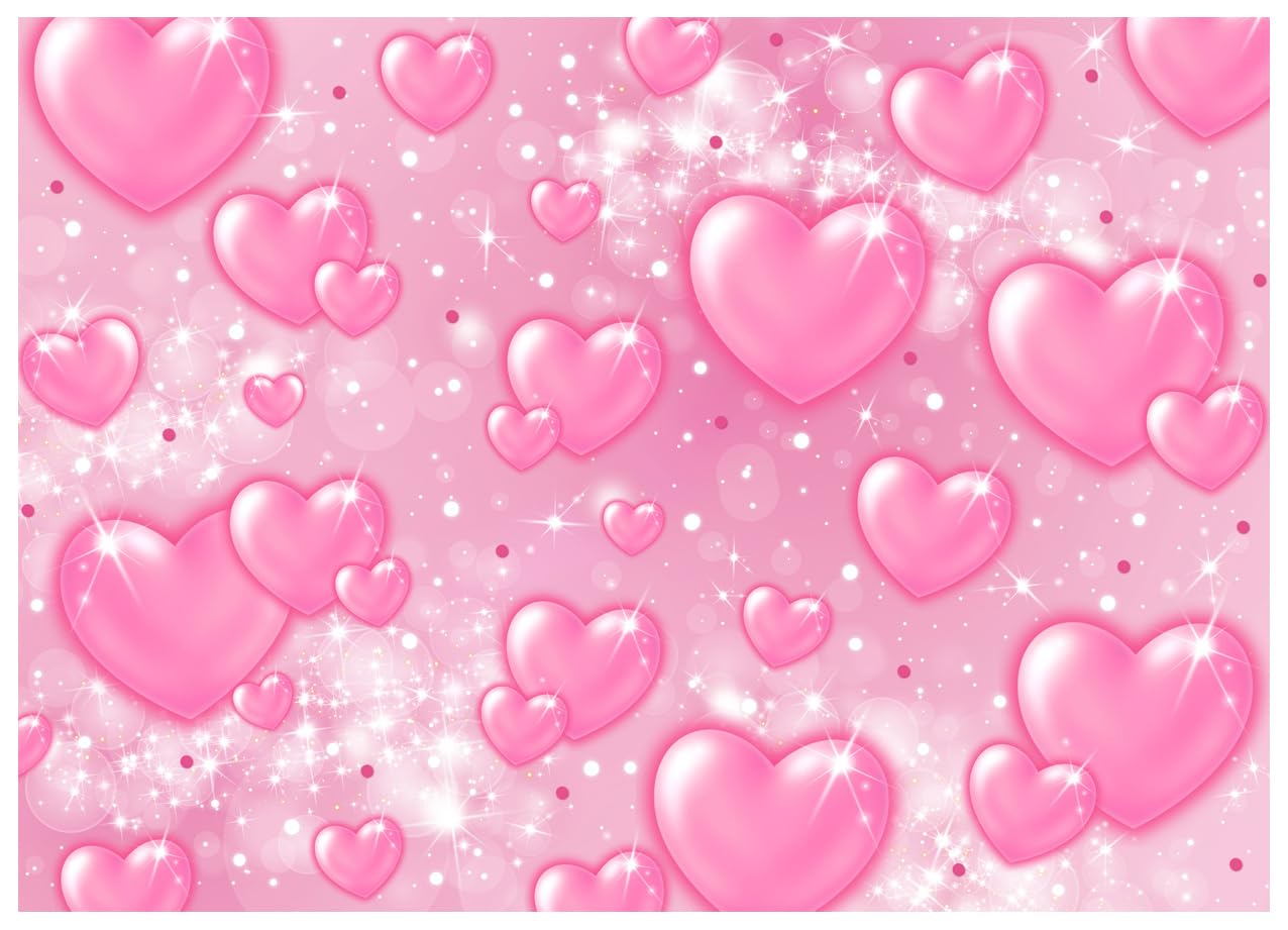 Wolada 7X5Ft Early 2000S Photography Backdrop 2000S Backdrop Pink Hearts Valentines Day Backdrop Y2K Backdrops For Photoshoot Ai