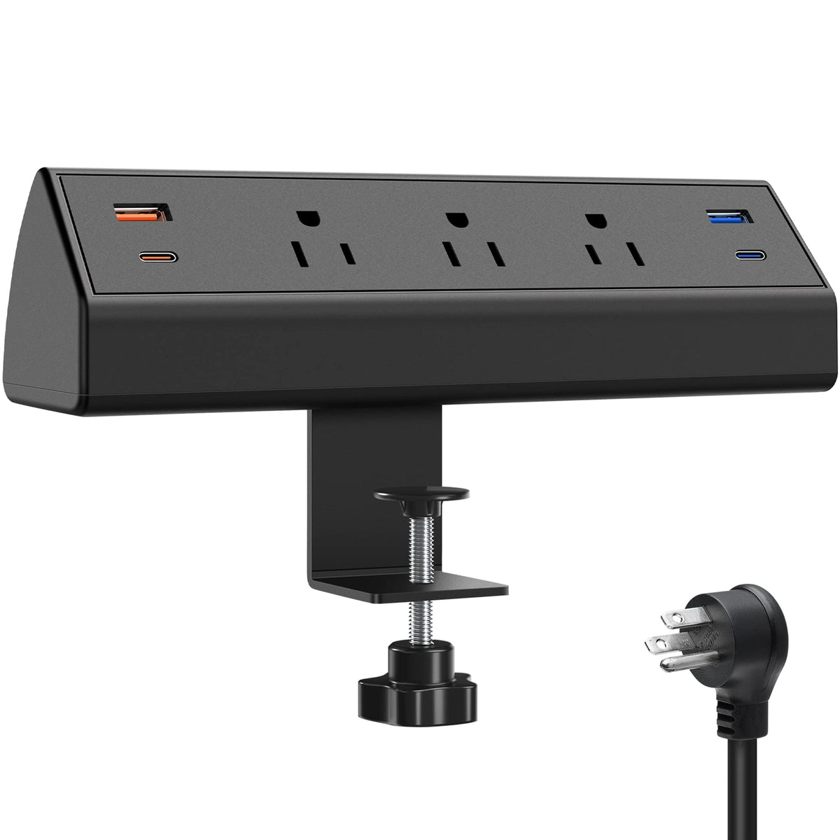 Desk Clamp Power Strip With Usb C,65W Fast Charging Station For Iphone 14 Pro Max Ipad Macbook Air,Power Supply For Desk Edge Mo