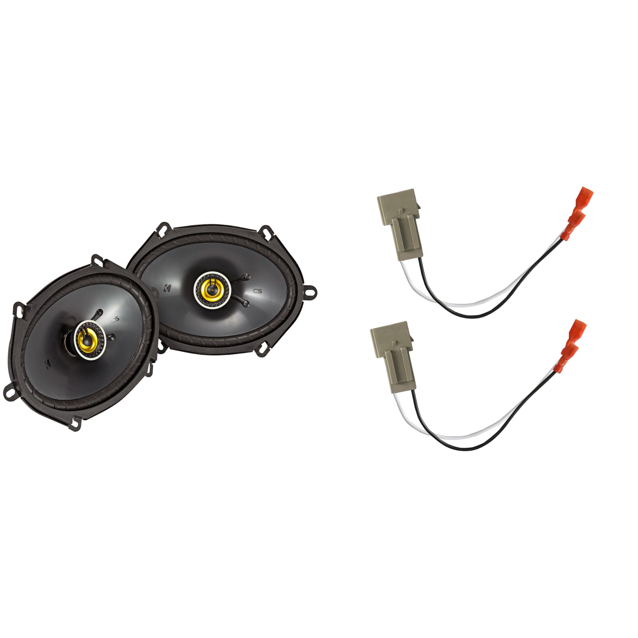 KICKER Speakers 6X8 inch for Ford F-250/F-350/F-450/F-550 1999-2004 Upgrade Kit - 2 Pack of CS Series with Harness, Coaxial Car