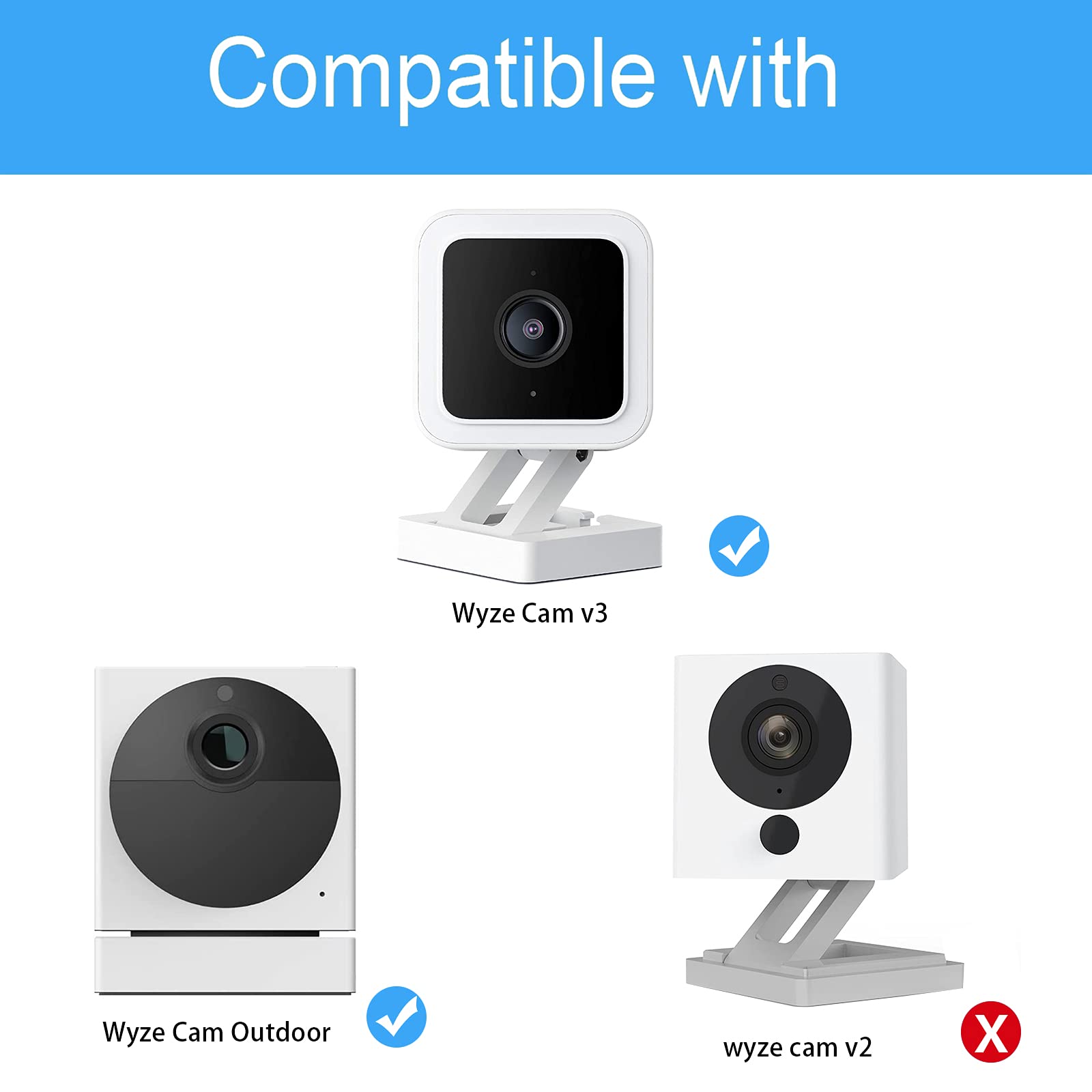 Holaca Vinyl Siding Hooks Mount For Wyze Cam V3,Siding Hanger Clips For Mounting Wyze Cam V3 Camera, Weatherproof Stainless Stee