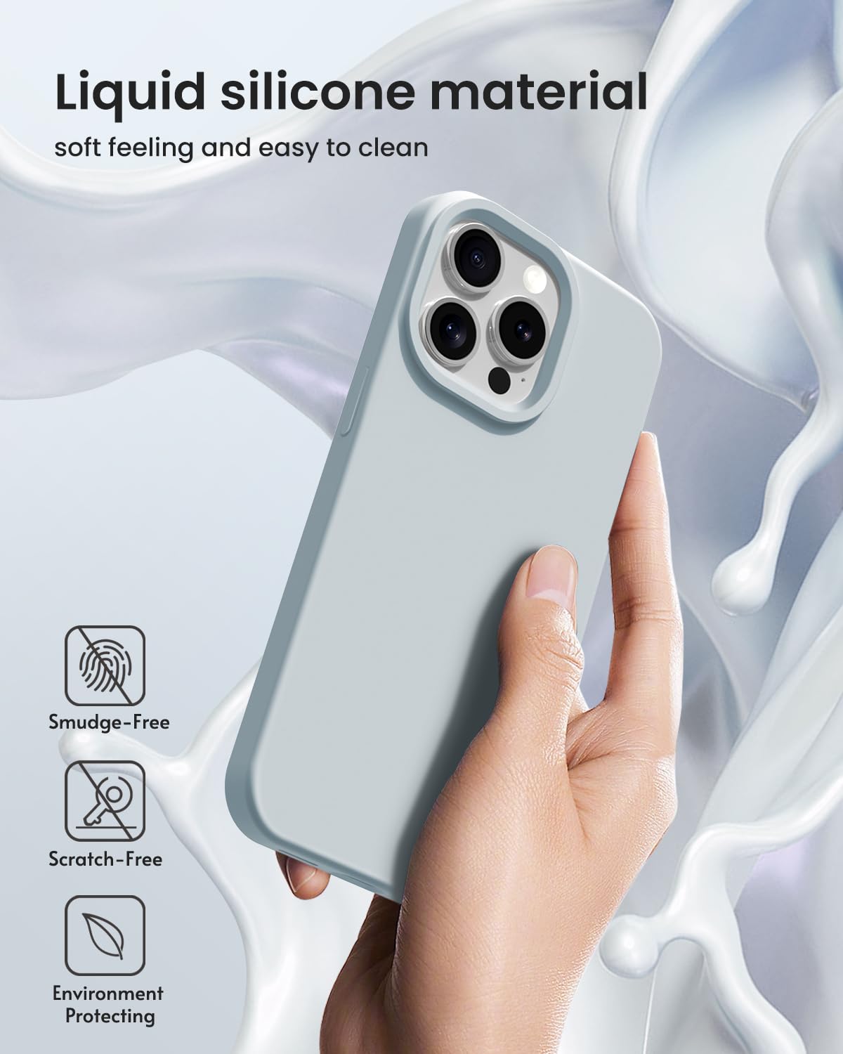 Buydot Designed For Iphone 15 Pro Case, Silicone [15Ft Military Grade Protection] Phone Case With [2 Screen Protectors], [Anti S