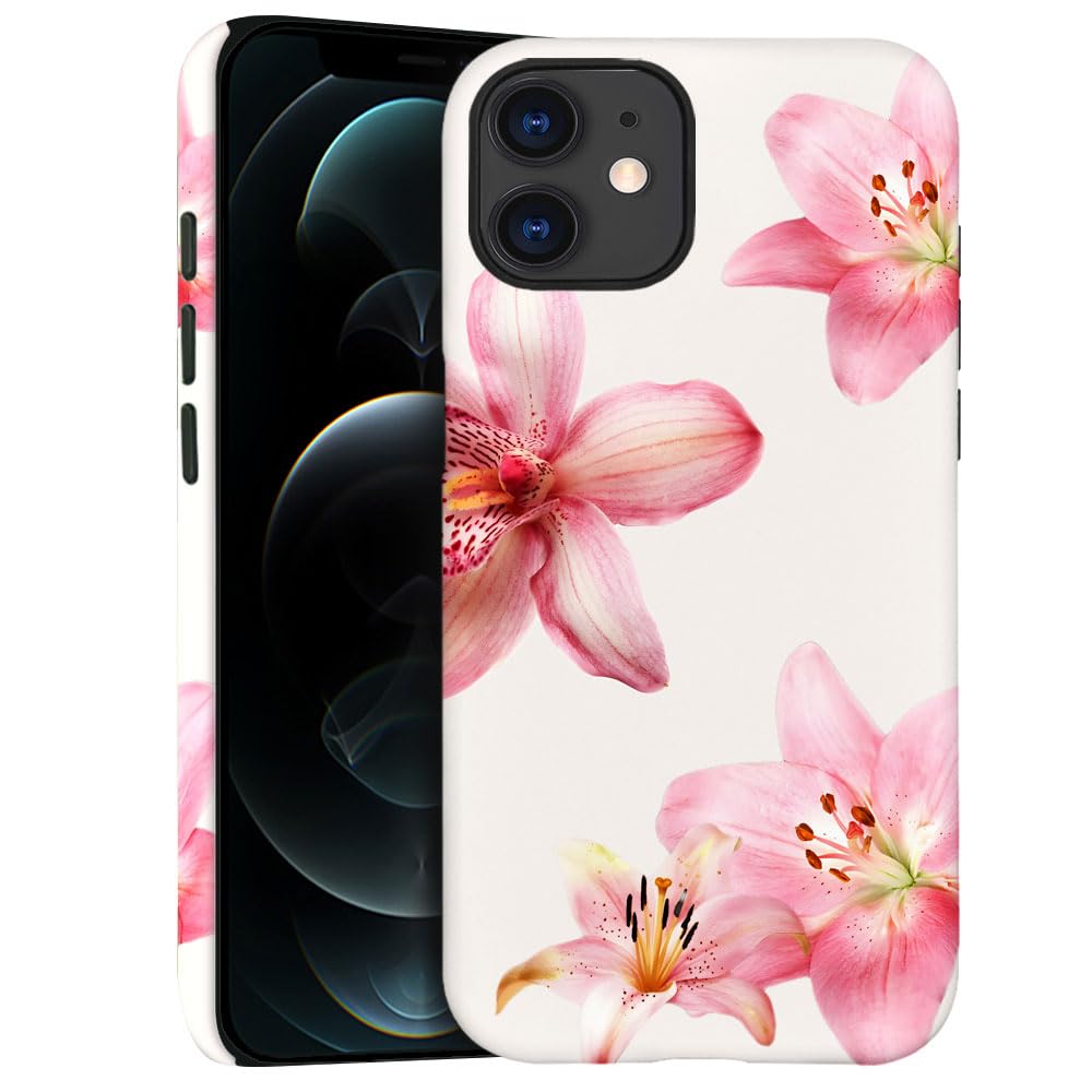 Case for iPhone 11 - Slim Fit Anti-Scratch Phone Case for Girl Women - Pink Hibiscus Tropical Floral (Frosted)