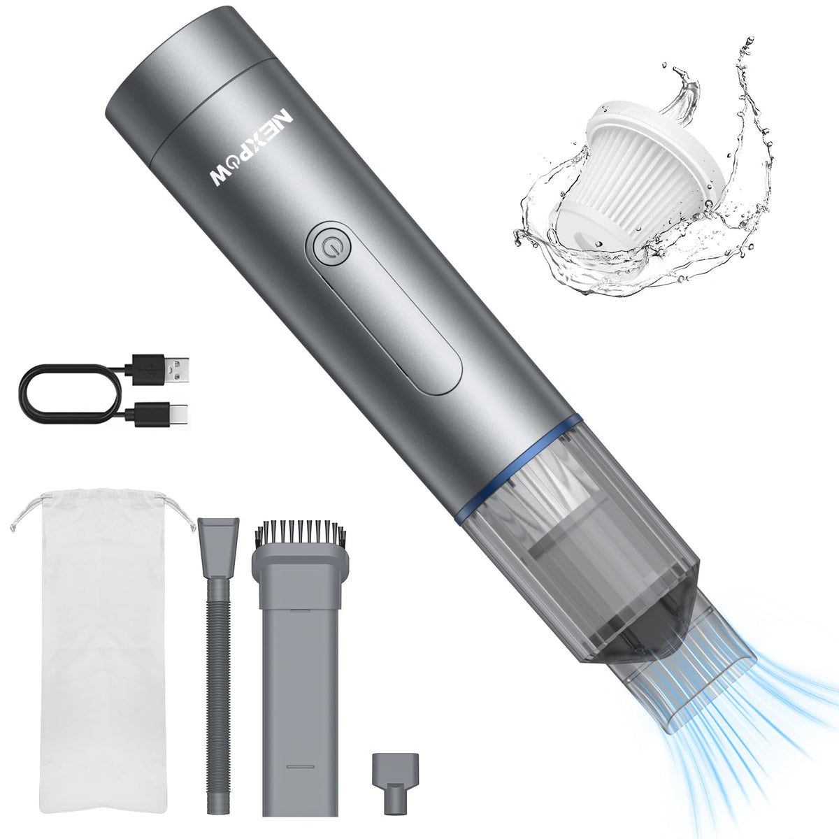 Nexpow Car Vacuum, Portable 7000Pa Handheld Vacuum Cleaner With High Power, Mini Hand Vacuum With 7500 Mah Battery, 1.58Lbs Comp