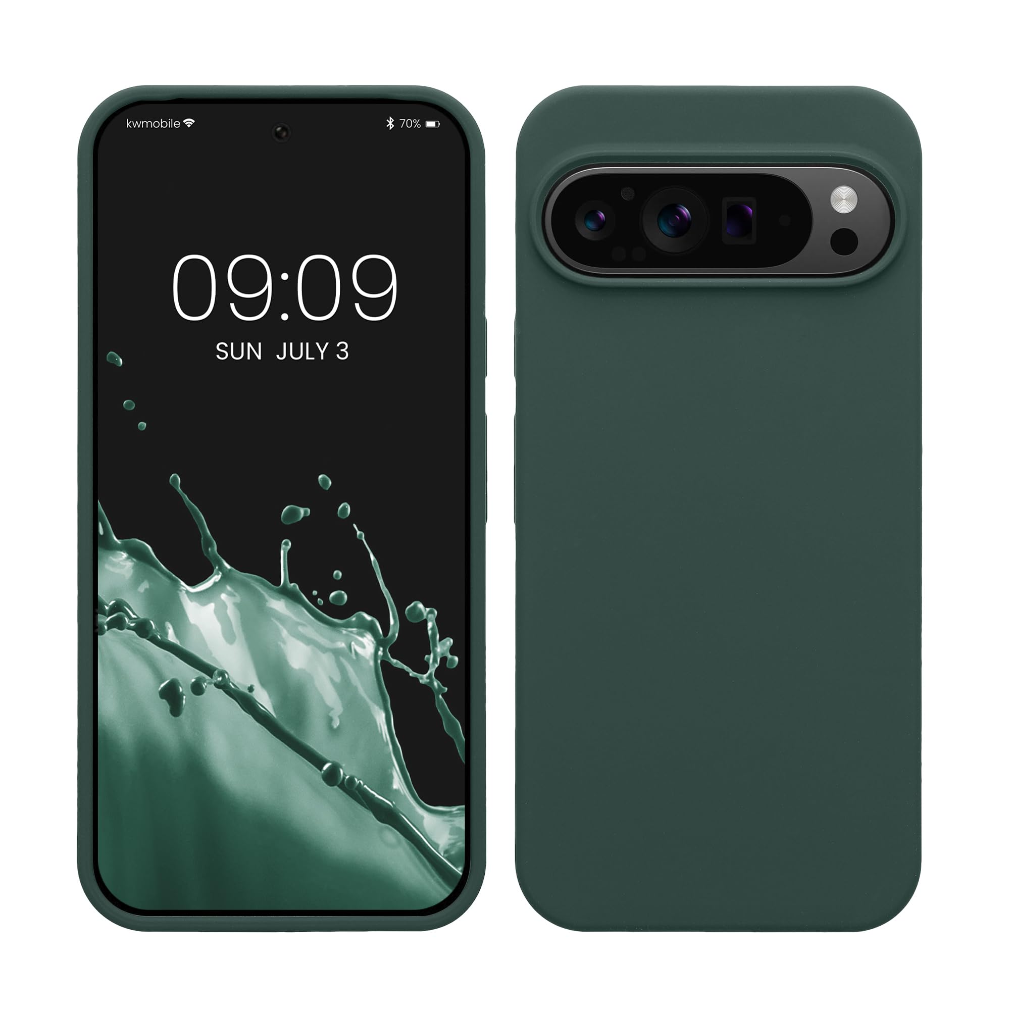 kwmobile Case Compatible with Google Pixel 9 Pro XL Case - TPU Silicone Phone Cover with Soft Finish - Moss Green