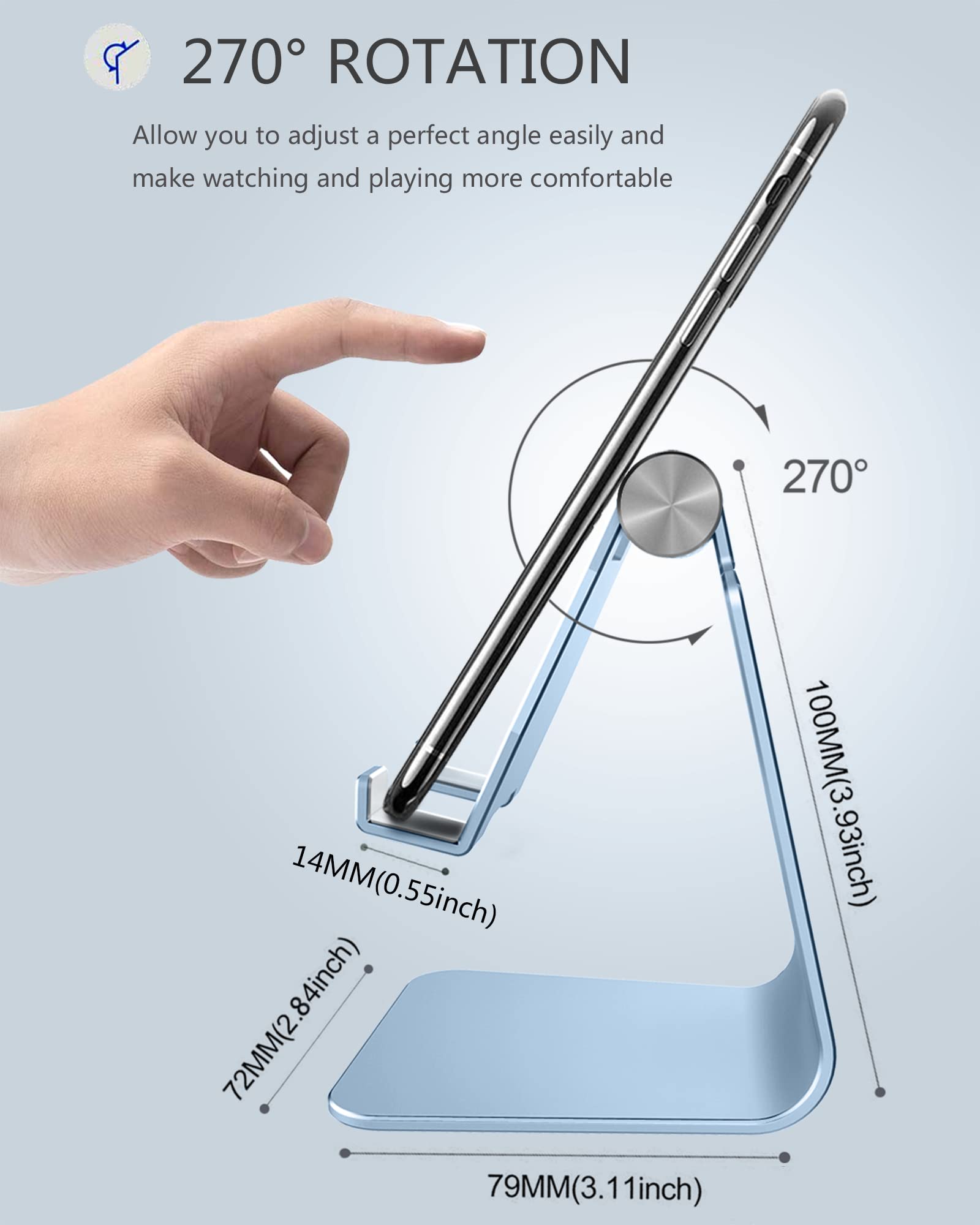 Creadream Adjustable Cell Phone Stand, Phone Stand, Cradle, Dock, Holder, Aluminum Desktop Stand Compatible With Phone 13 12 Pro