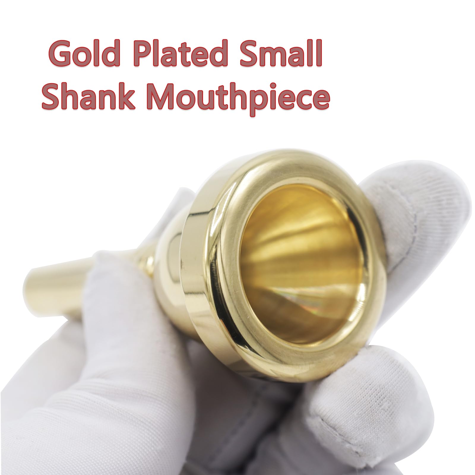 CashBeat Trombone Mouthpiece 6 1/2AL Gold Plated Copper for Euphonium, Baritone & Tenor Trombone, Model C241018