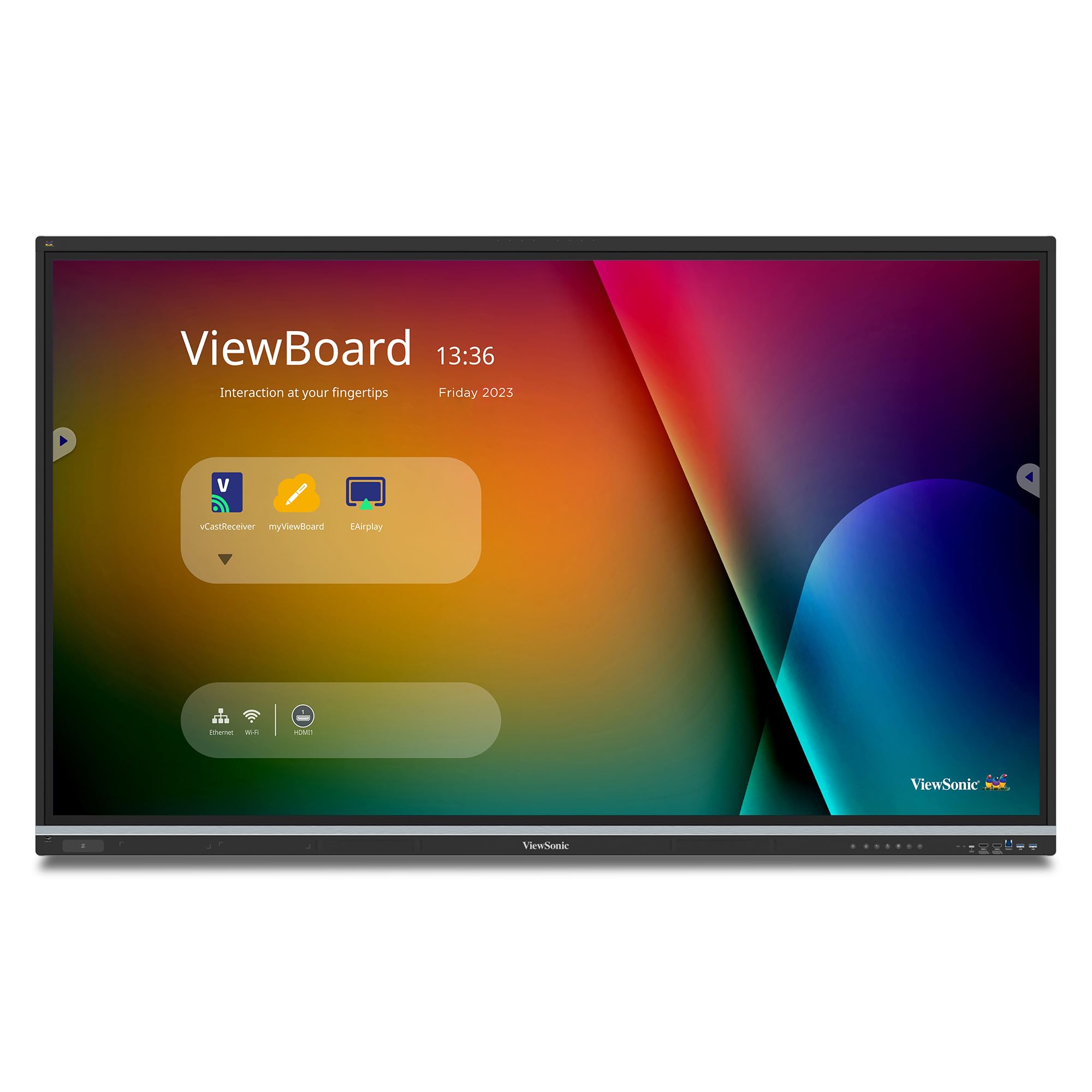 ViewSonic IFP7551 75 Inch 4K ViewBoard Interactive Smart Board with Integrated Education Software, Android 14, Google EDLA, 50-P