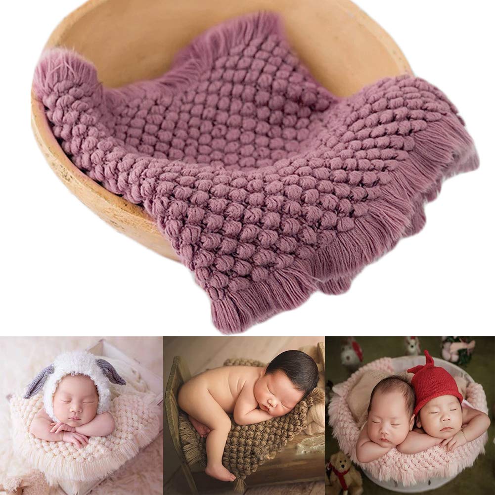 Zeroest Baby Photography Props Basket Braid Wool Wrap Newborn Photo Shoot Baskets Filler Posing Stuffer Background Blanket (Cmeo