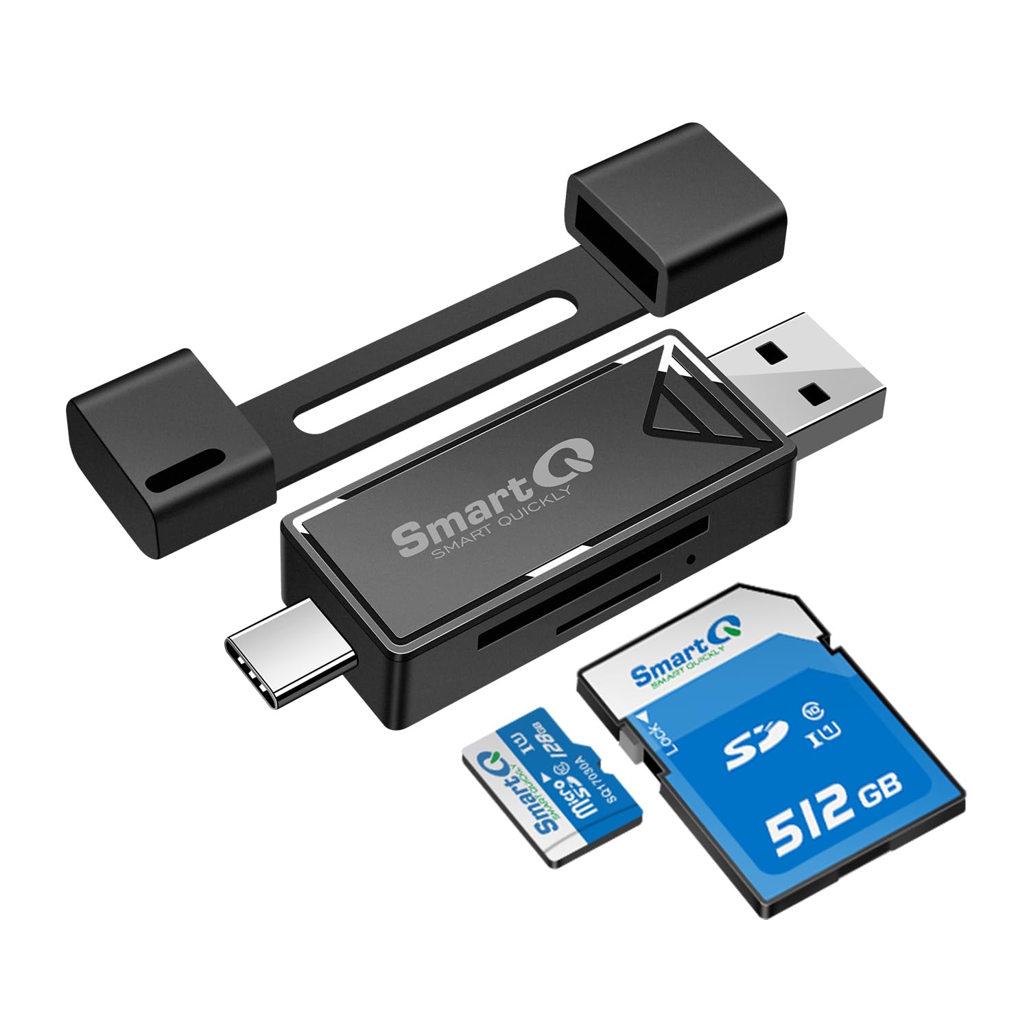Smartq 2 In 1 Usb C & Usb 3.0 Sd Card Reader   Compatible With Sdxc, Sdhc, Sd, Mmc, Micro Sdxc, Micro Sd, Micro Sdhc, Uhs I Card