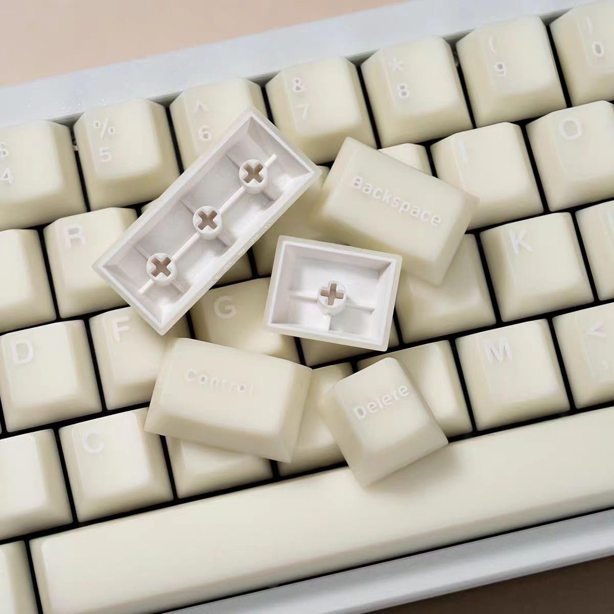 114 Keys White Jade Keycaps Pbt Doubleshot Cherry Profile Keycap Set Fit For 61/87/104/108 Mechanical Keyboard Cherry Mx Gateron