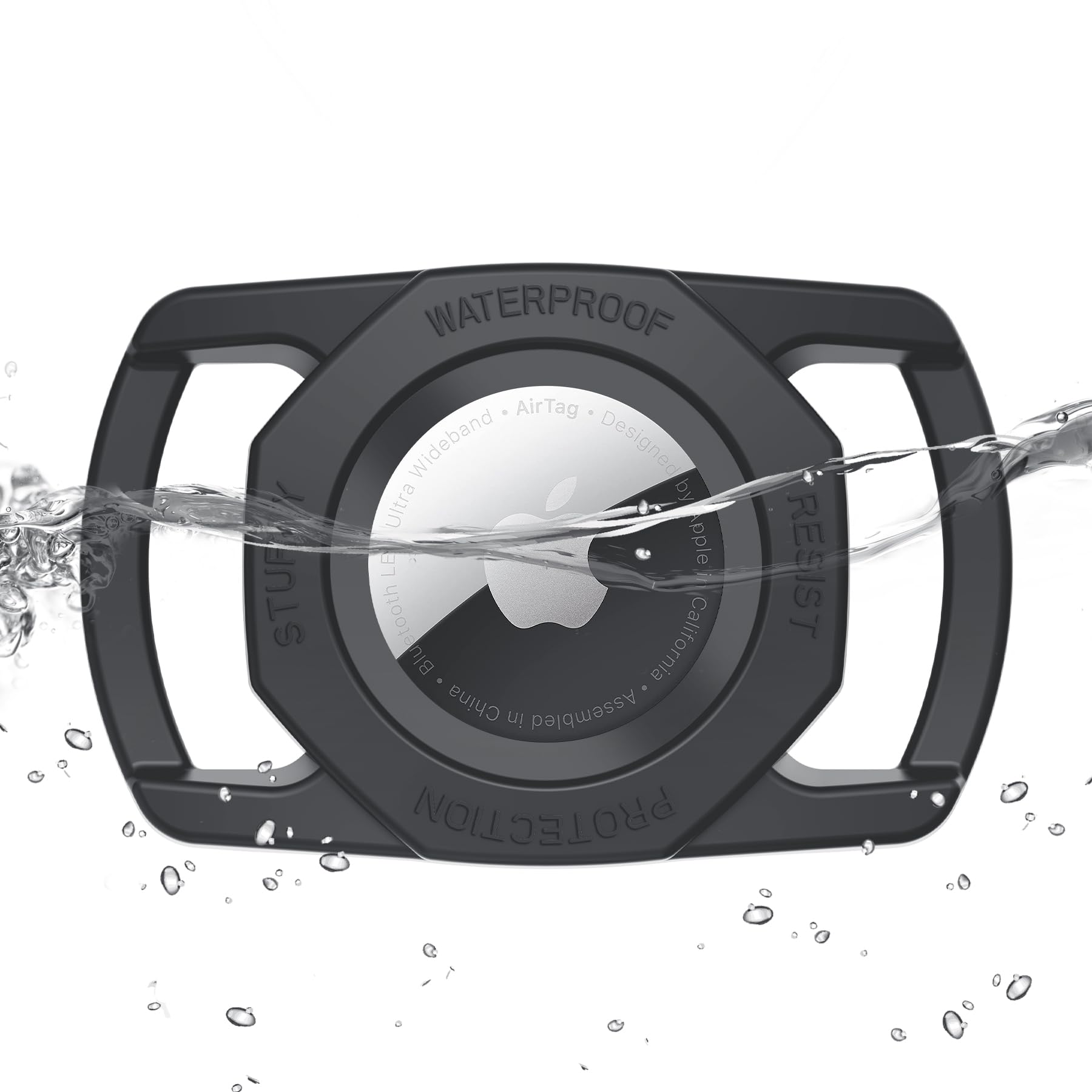 Sankala Waterproof Airtag Collar Holder, [1 Pack] Silicone Full Body Covered Anti Lost Apple Air Tag Case For Pet Collar Backpac