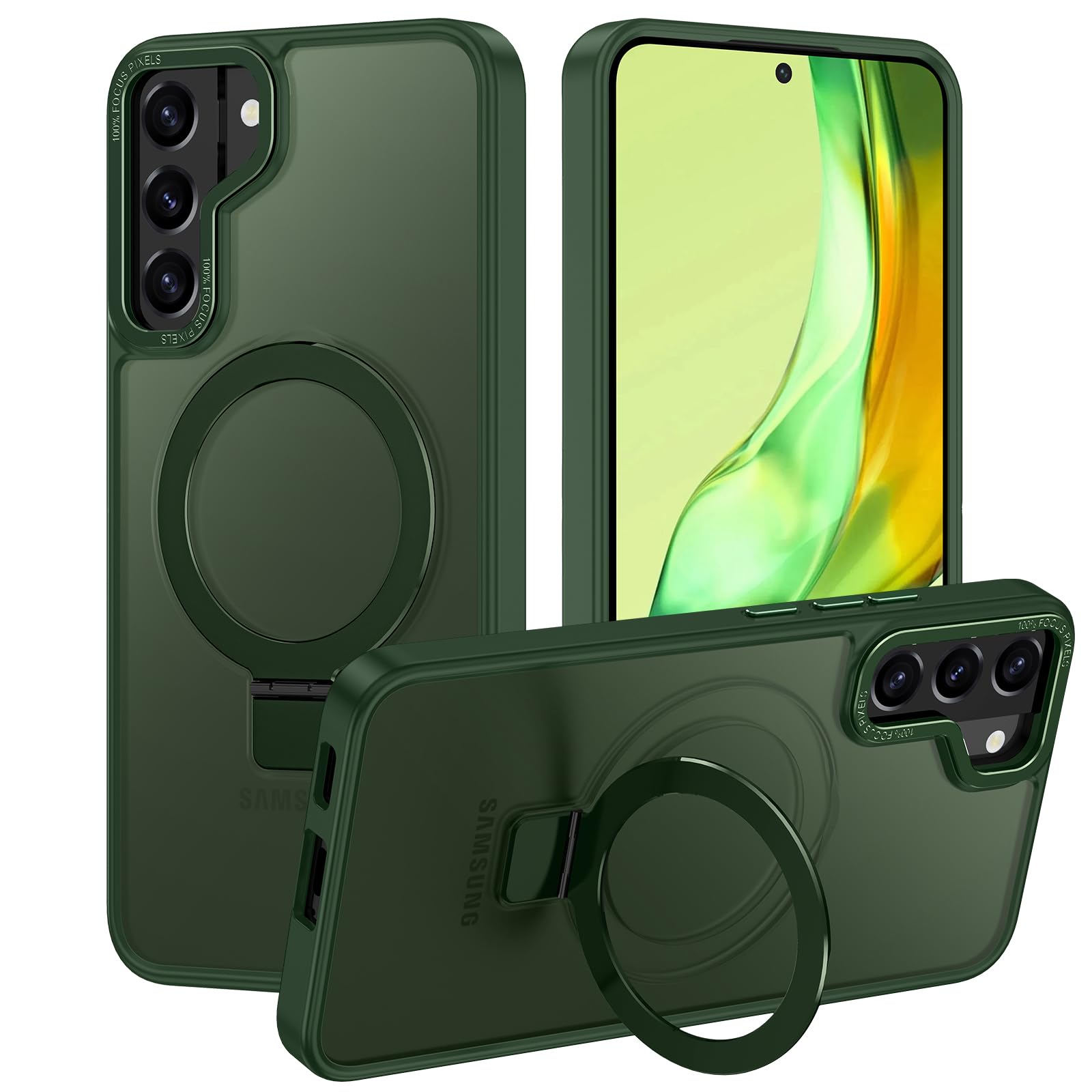 Casehas for Samsung Galaxy S22 Case,with Magnetic Invisible Stand [Military Drop Protection] [Compatible with MagSafe] Shockproo