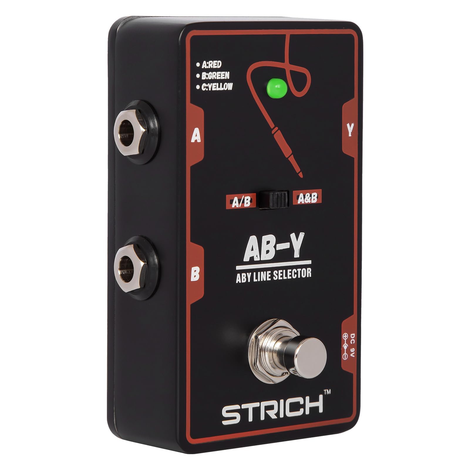 Strich Dual Channel Aby Guitar Pedal, Electric Guitar Box Line Selector, Versatile Ab Switch, True Bypass For Electric Guitar, D