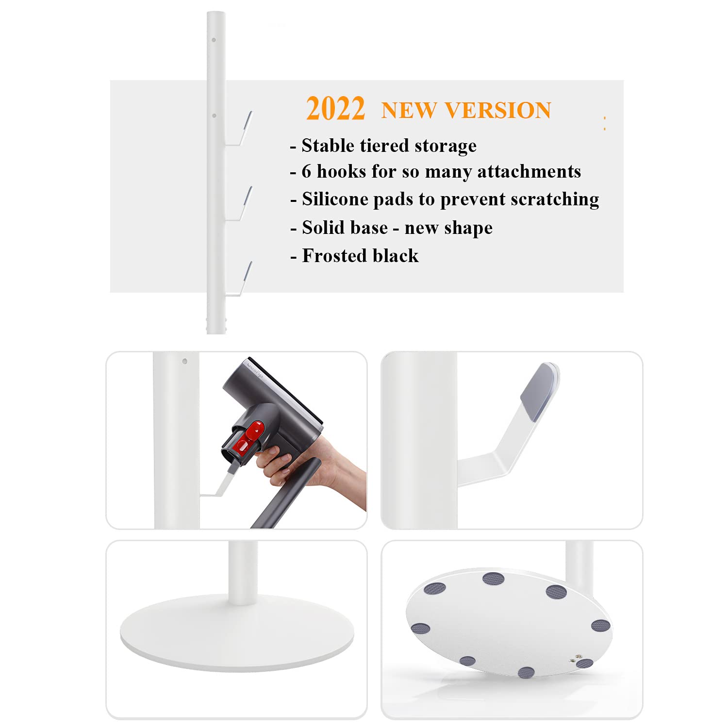 Xigoo Freestanding Vacuum Stand Holder Compatible With V15 Detect, V11 V10 V8 V7 V6 Cordless Vacuum Cleaners, Floor Docking Stat