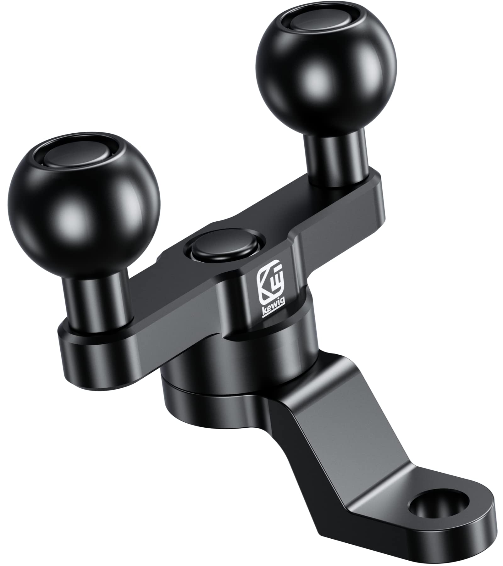 Brcovan Aluminum Alloy Rear View Mirror Mount Base With Double 1'' Tpu Ball & 10Mm Mounting Hole Compatible With Ram Mounts B Size1 Inch Ball Double Socket Arm & Bike Motorcycle Phone Mount Holder